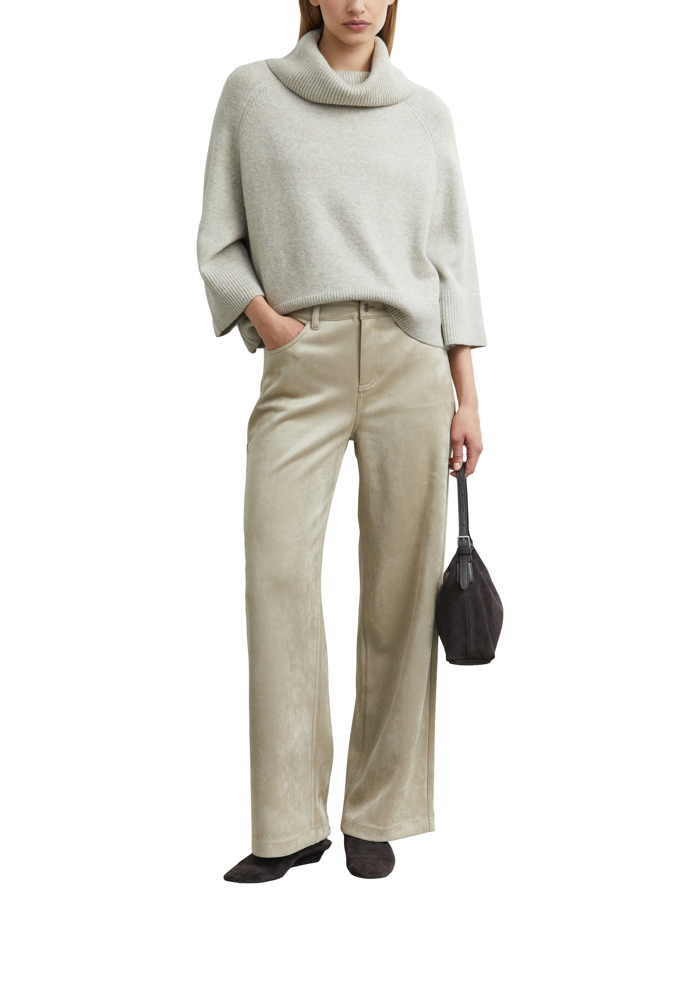 Comma Rollkragenpullover / Poncho-Pullover mit weitem Kragen, Loose Fit