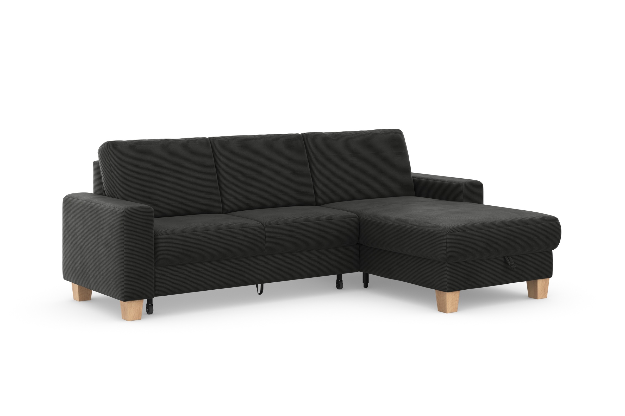 Home affaire Ecksofa »Summer L-Form«, mit Recamiere, mit oder ohne Bettfunktion und Bettkasten, Cord-Bezug
