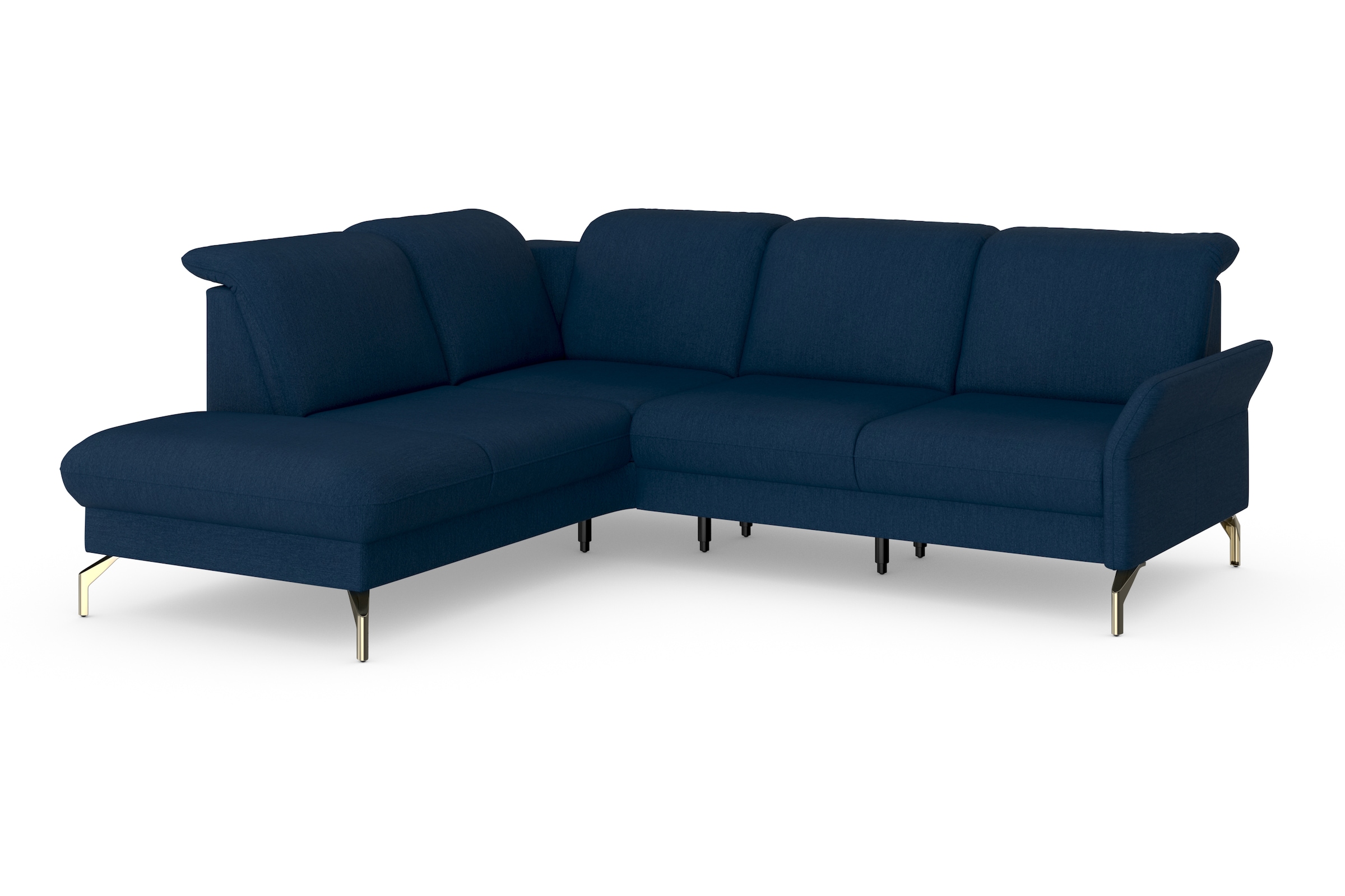 sit&more Ecksofa »Fashion L-Form«, wahlweise mit Kopfteilverstellung, Vorziehsitz, motorisch, Nickelfüße