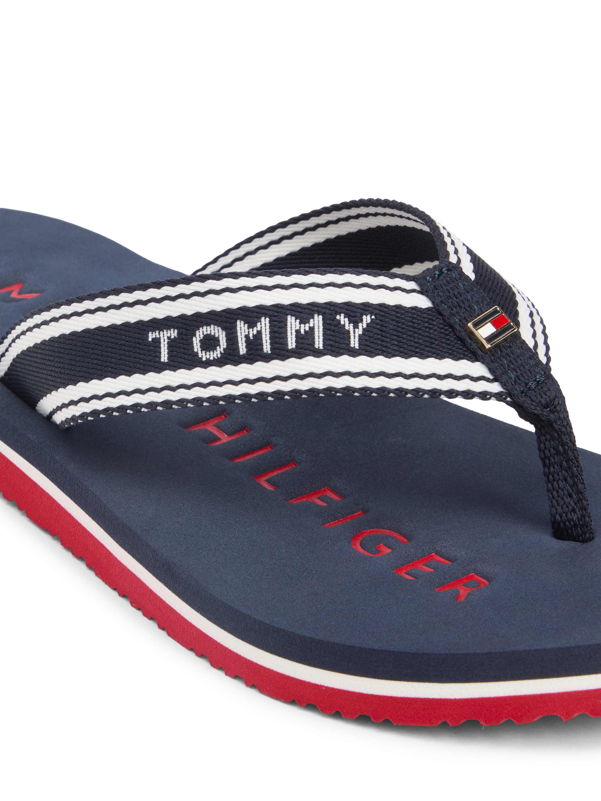 Tommy Hilfiger Zehentrenner »TH WEBBING SUMMER SANDAL«  Sommerschuh, Dianette mit Streifen