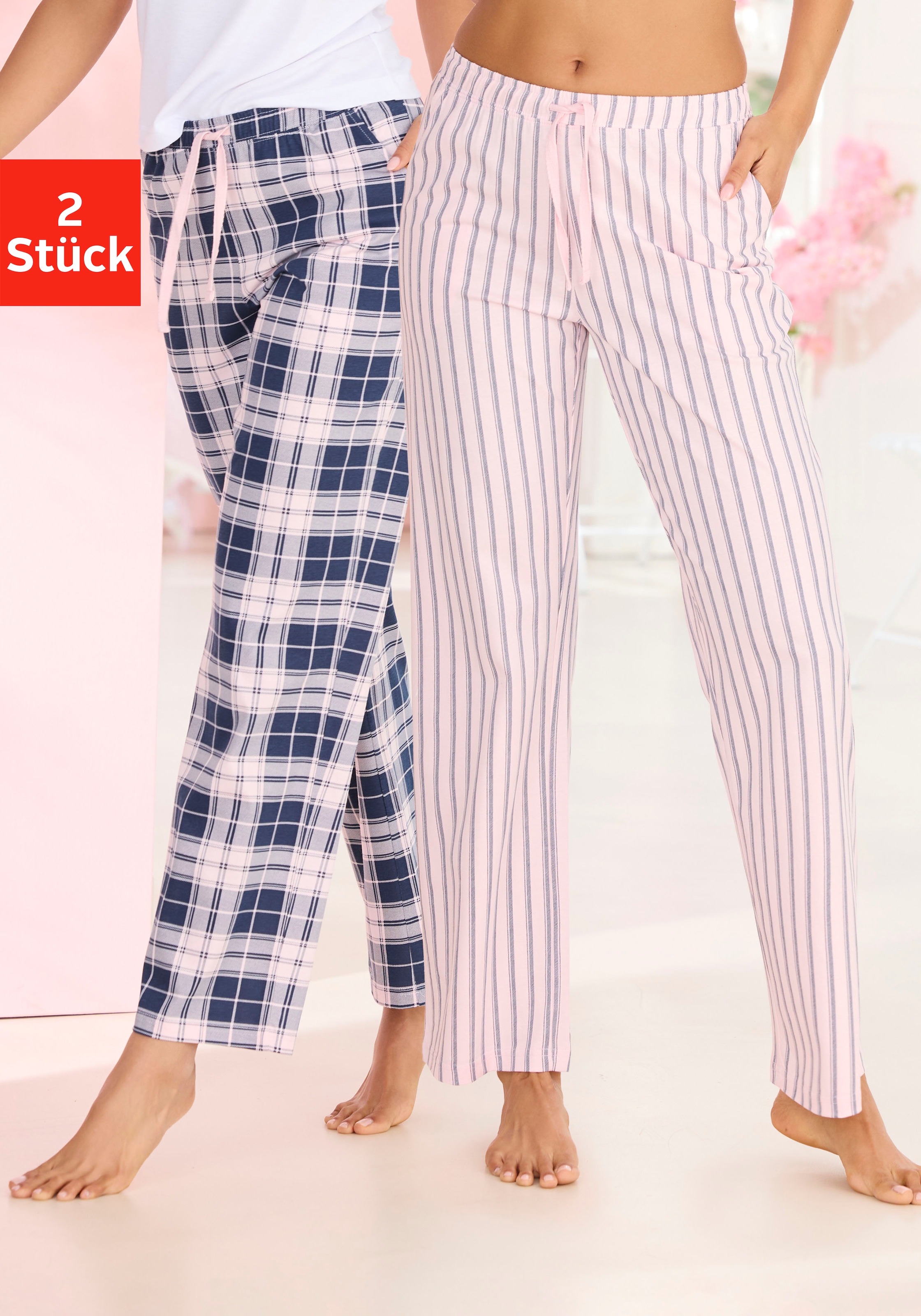 Vivance Dreams Pyjamahose mit Streifen oder Karo günstig online kaufen