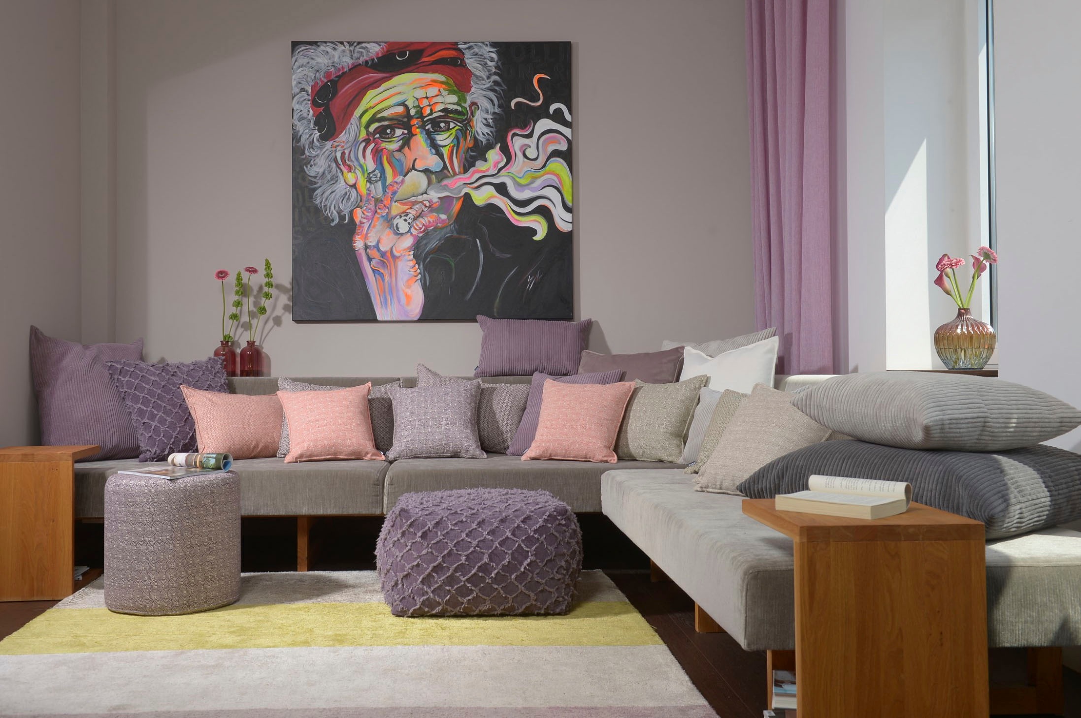 H.O.C.K. Dekokissen "Ivy" leicht gemustert, Kissenhülle mit Füllung, 1 Stüc günstig online kaufen