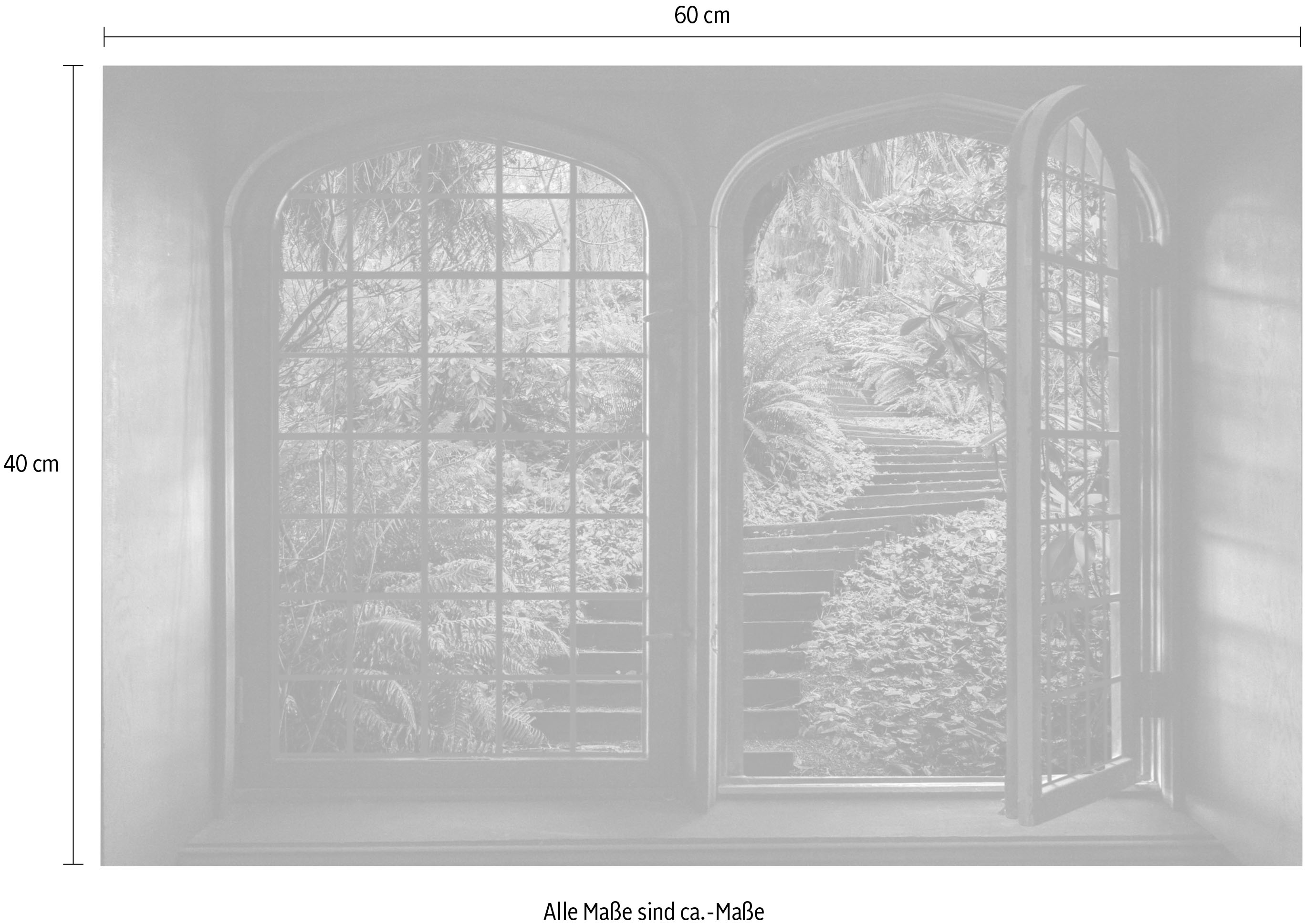 Thumbnail - queence Wandsticker "Wald", Wandsticker, Wandbild, selbstklebend, 3D, Fenster