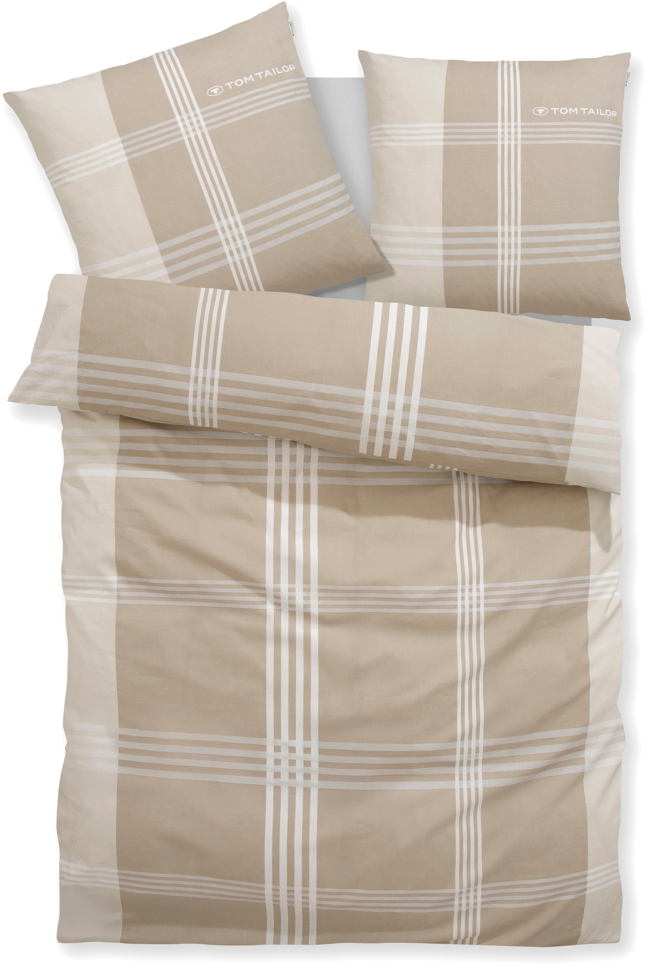 TOM TAILOR HOME Bettwäsche "Ole" 3 Stk. karierte Bettwäsche aus Baumwolle, günstig online kaufen