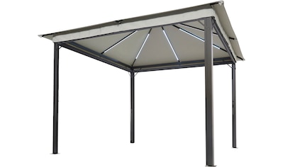 Leco Pavillon »Solar LINA«, 300x300 cm, grau mit LED und Gittergewebe-Rollos kaufen