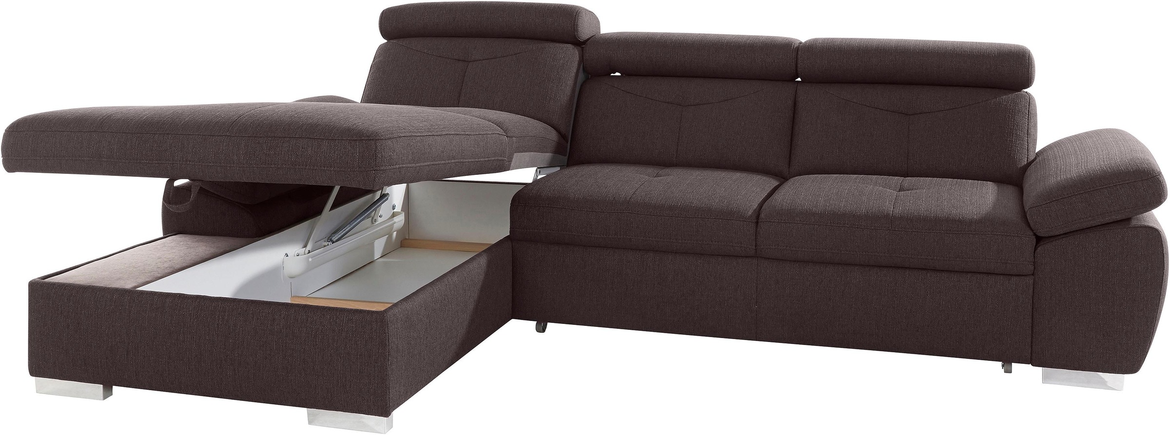 exxpo - sofa fashion Ecksofa »Spring, super bequem, mit Armteil- und Kopfteilfunktion, OTTOs Choice«, L-Form, wahlweise mit Bettfunktion und Bettkasten