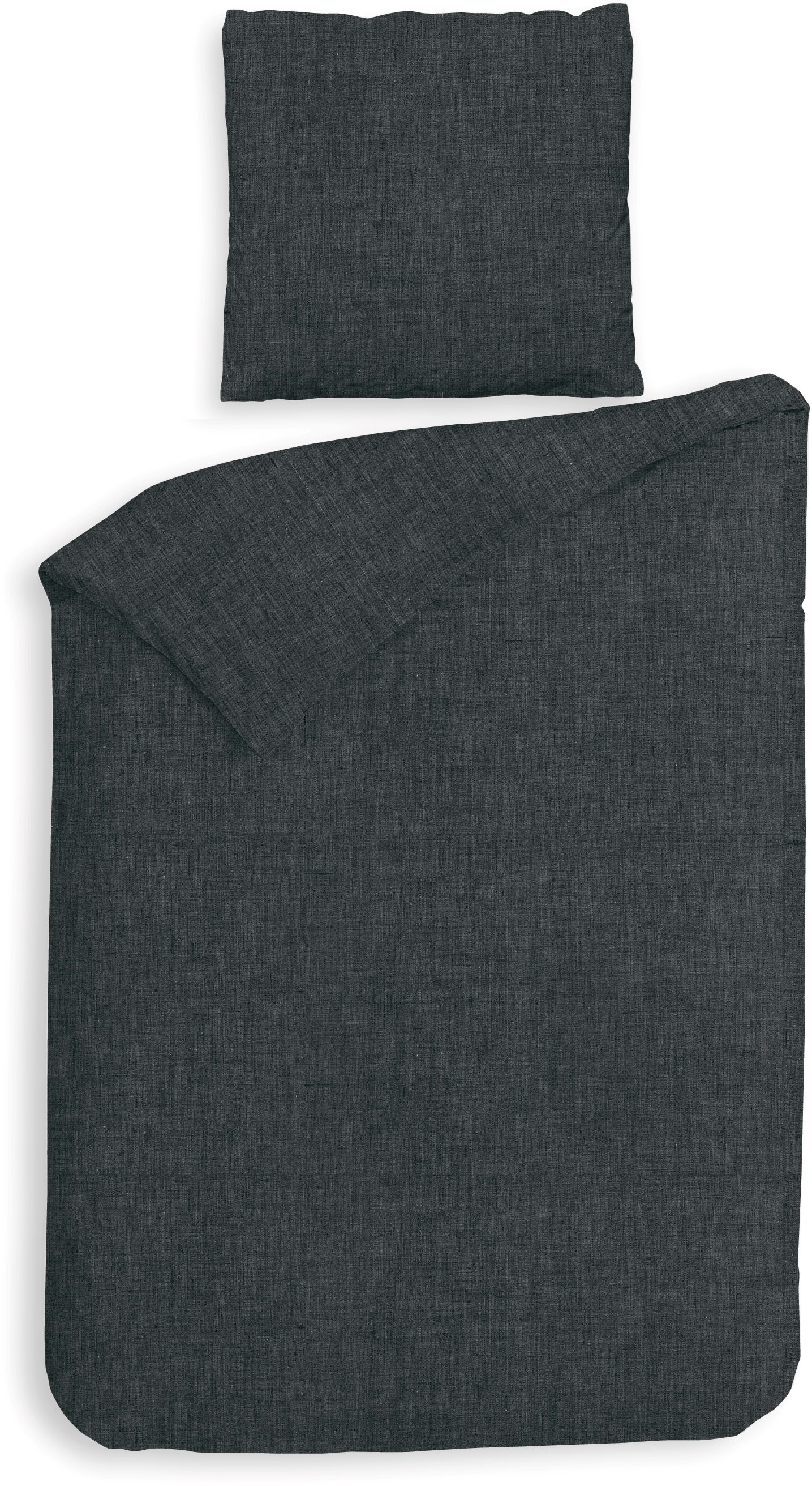 Heckett & Lane Bettwäsche "Franela" 2 Stk. Uni Design, hochwertiges Flanell günstig online kaufen