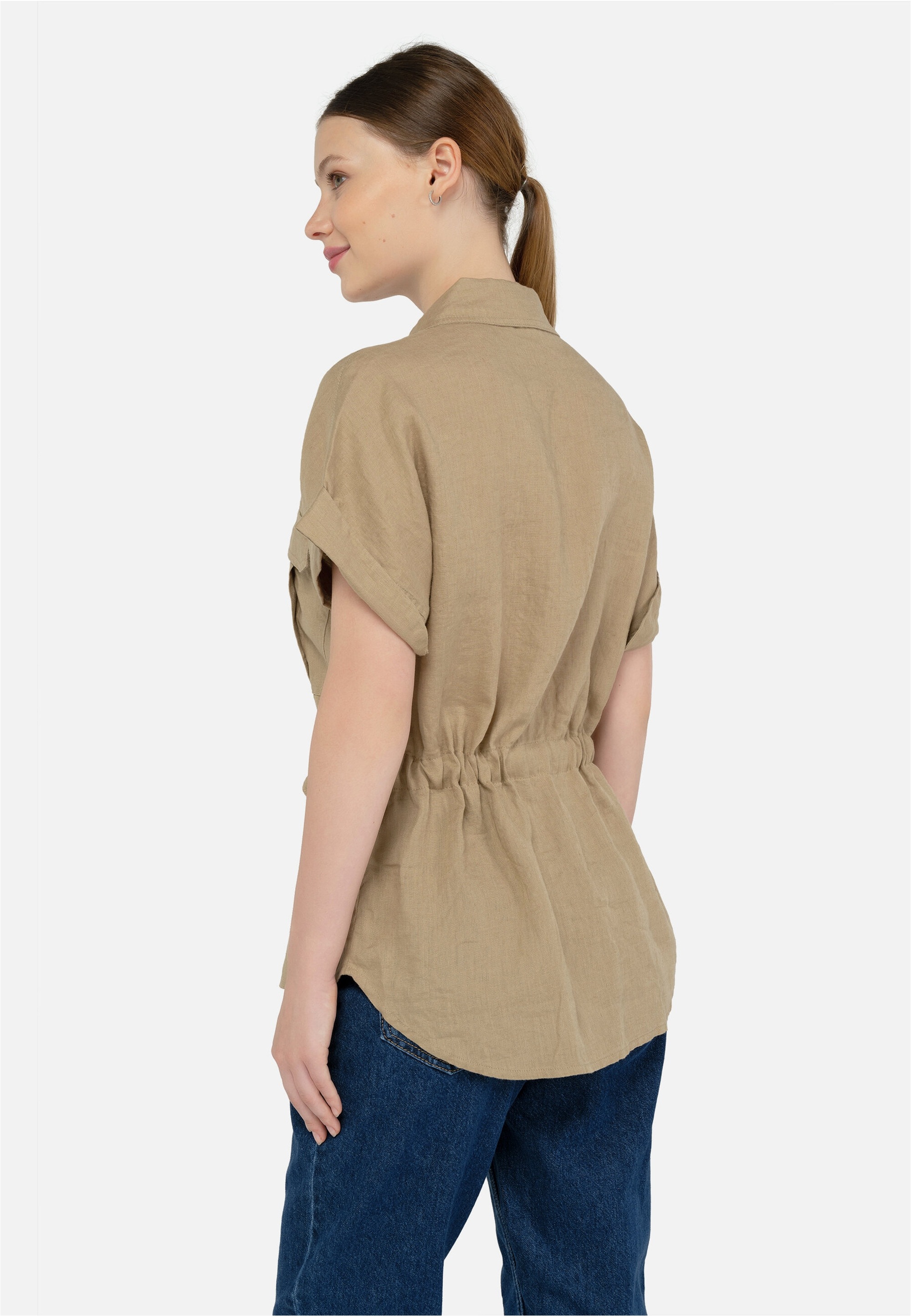 freshlions Klassische Bluse »Zoey« 1 mit Bindeband in der Taille