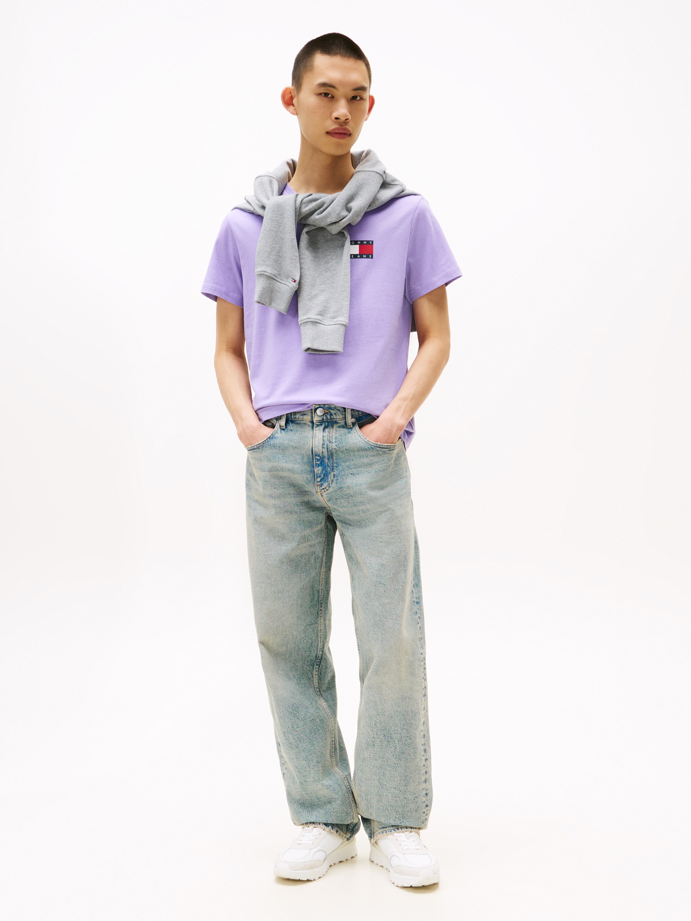 Tommy Jeans T-Shirt "TJM SLIM FIT ESSENTIAL FLAG" Mit Rundhalsausschnitt günstig online kaufen