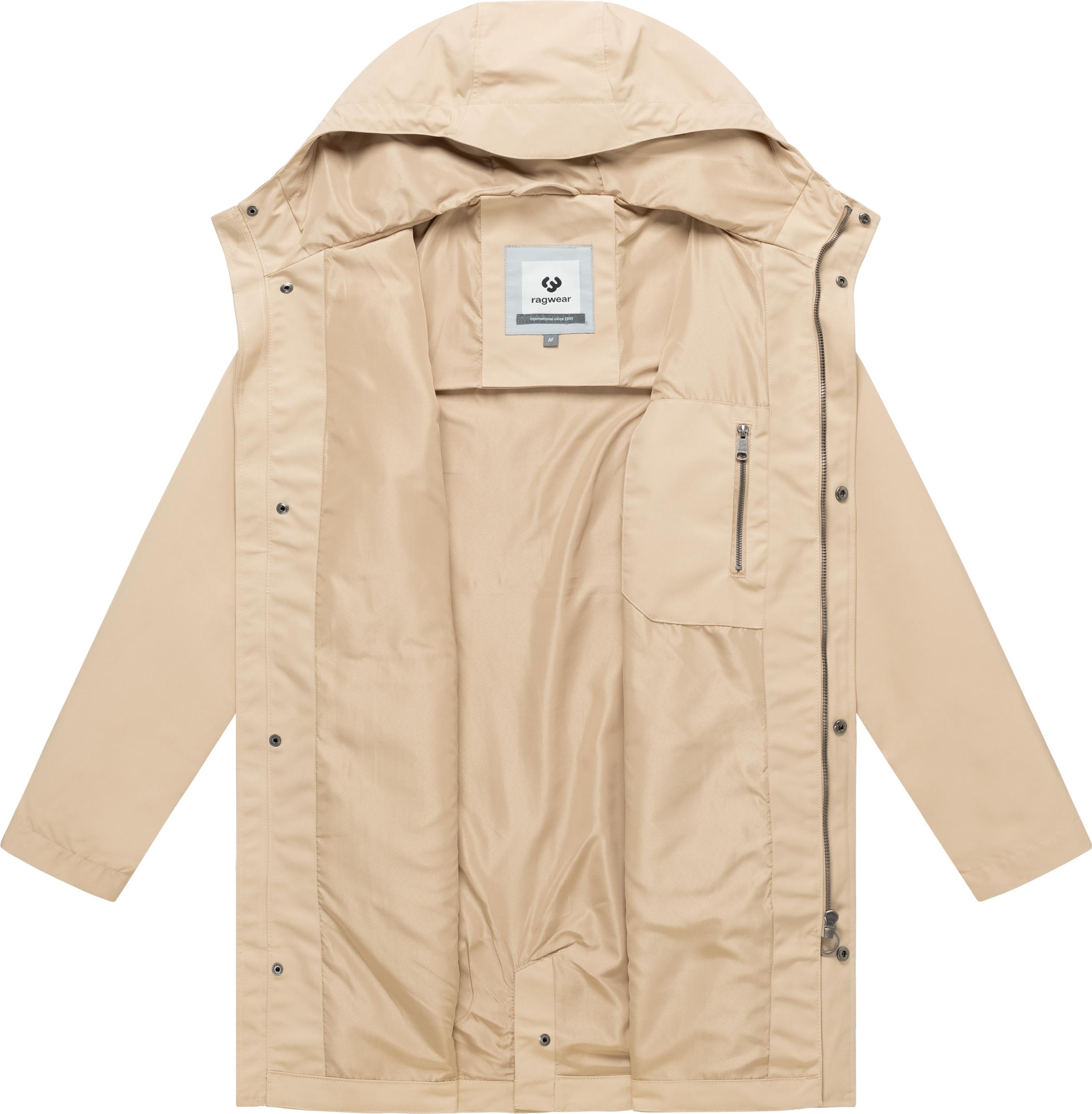 Ragwear Funktionsmantel »Mr Them Long Light YOUMODO« Funktioneller Übergangsmantel mit Kapuze