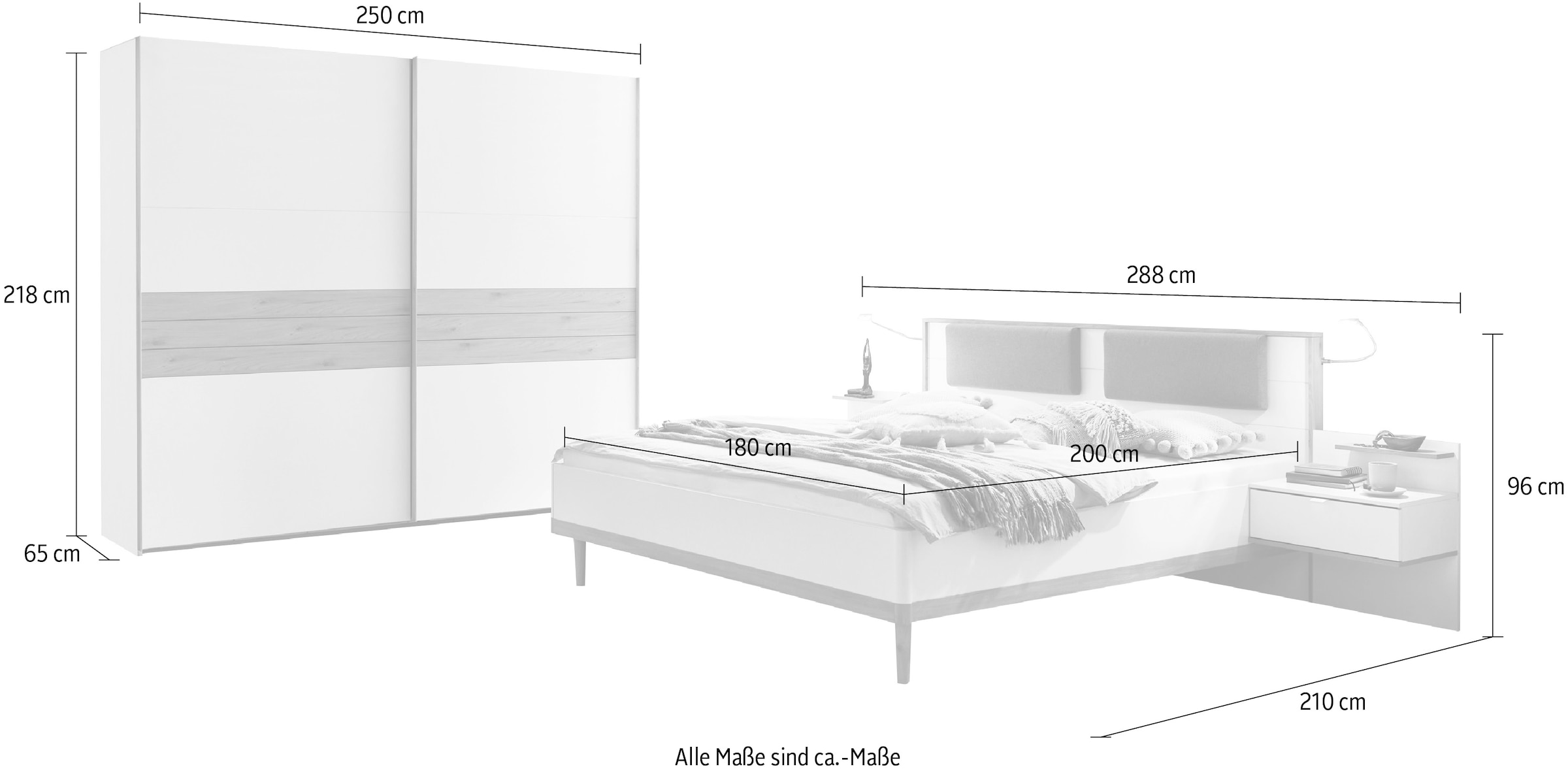 Wimex Schlafzimmer-Set »Skagen by fresh to go«, (4 St.), mit oder ohne gepolsterte Kopfteile