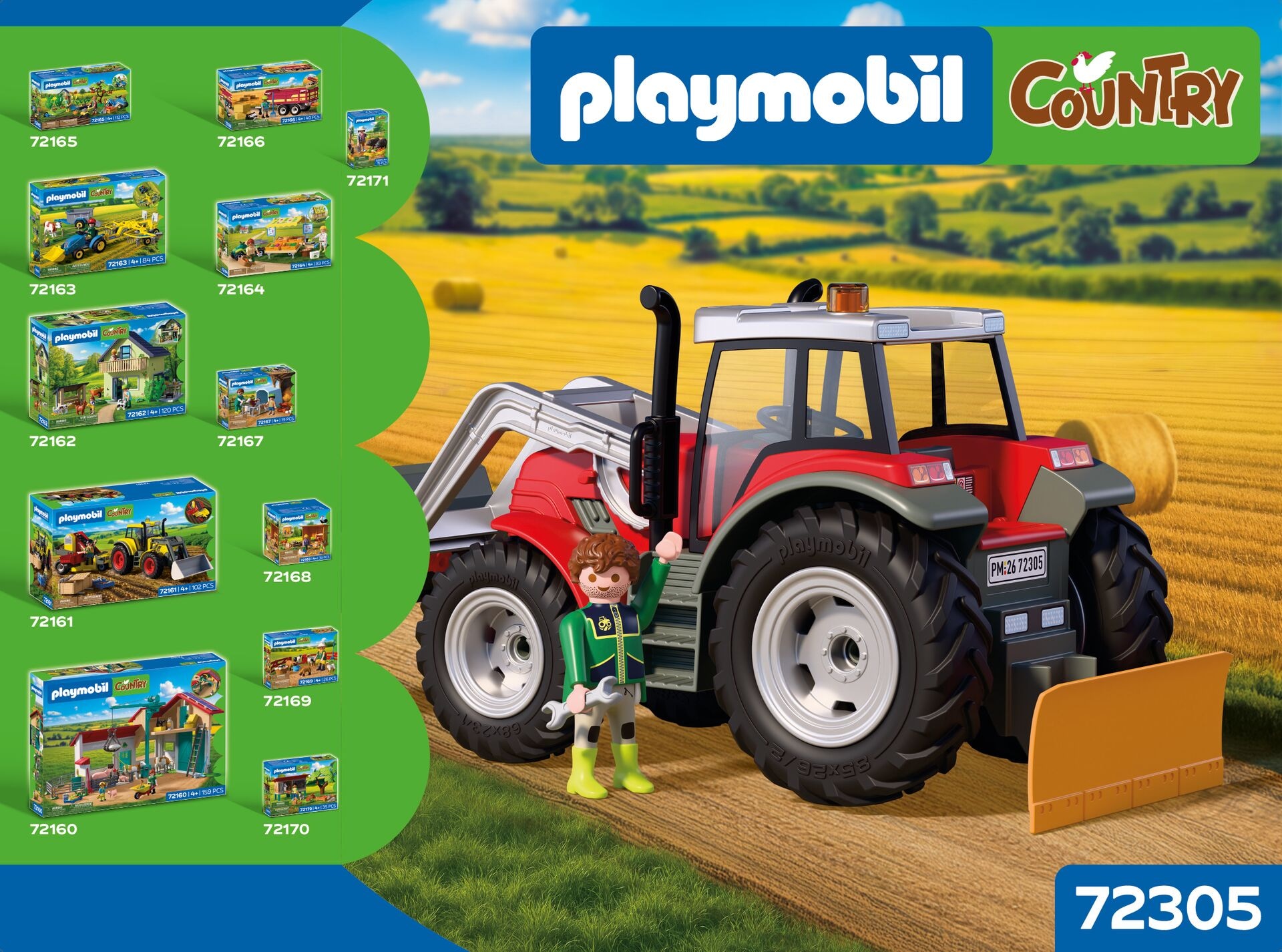 Playmobil® Konstruktions-Spielset »Großer Traktor mit Heuballen (72305), Country« Made in Germany