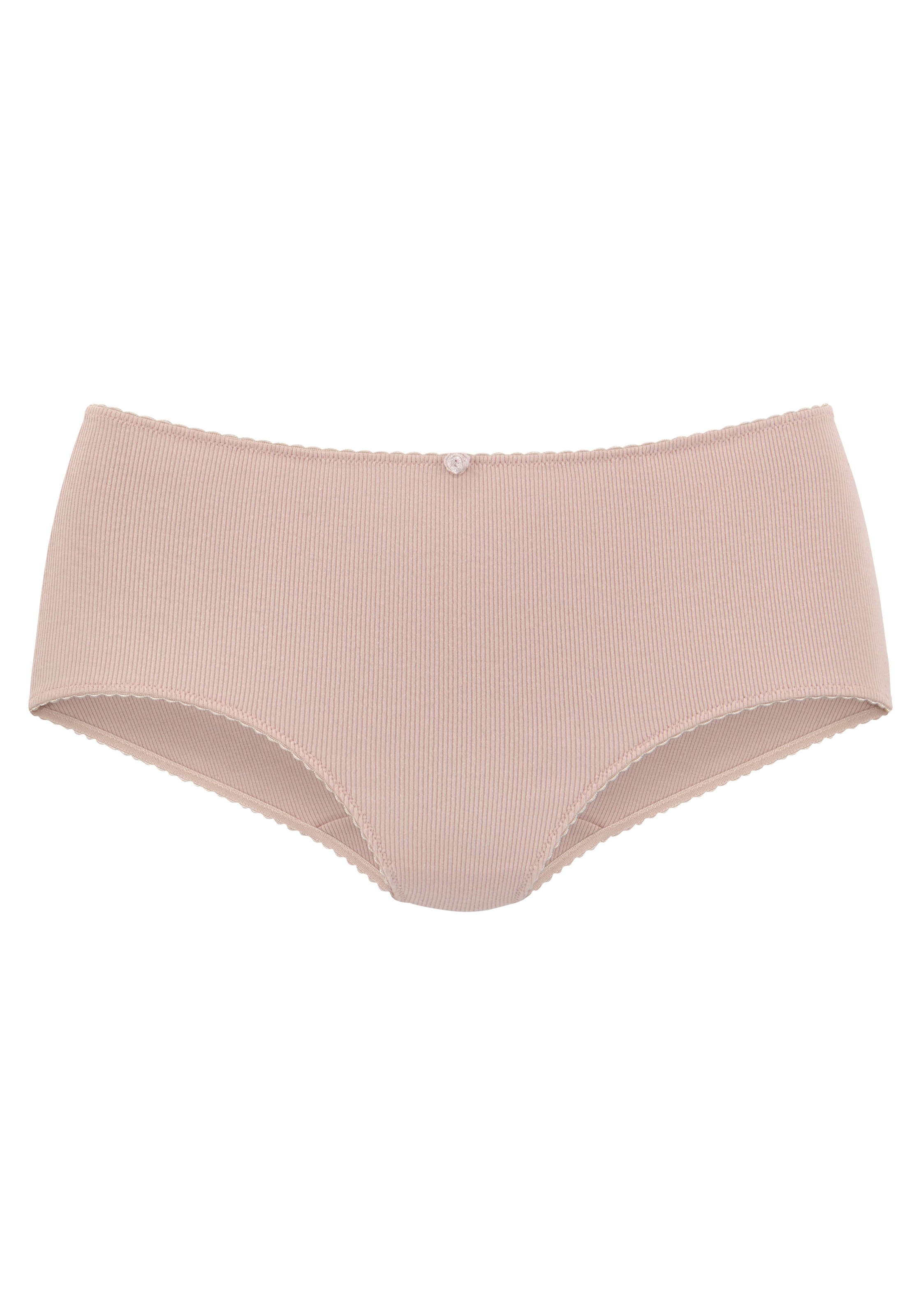 Vivance Taillenslip, (3er-Pack), aus weicher und elastischer Rippware, mit zartem Röschen vorn