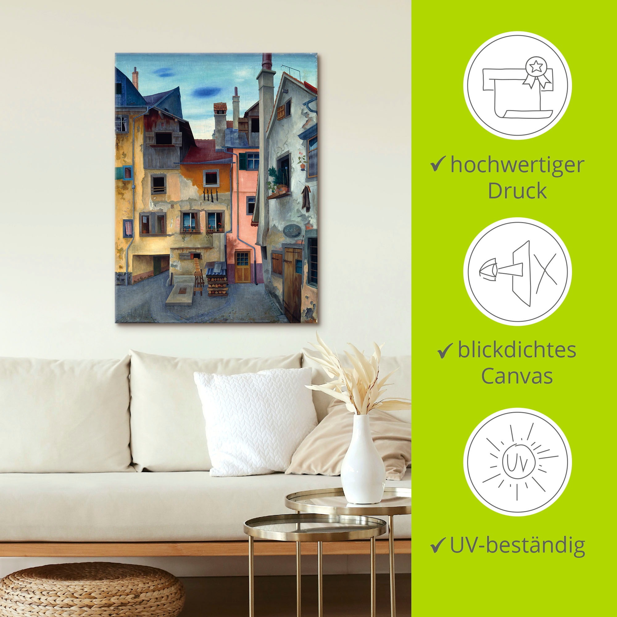 Artland Wandbild »Alte Häuser in Lindau«, Fenster & Türen, (1 St.), als Leinwandbild, Poster in verschied. Größen