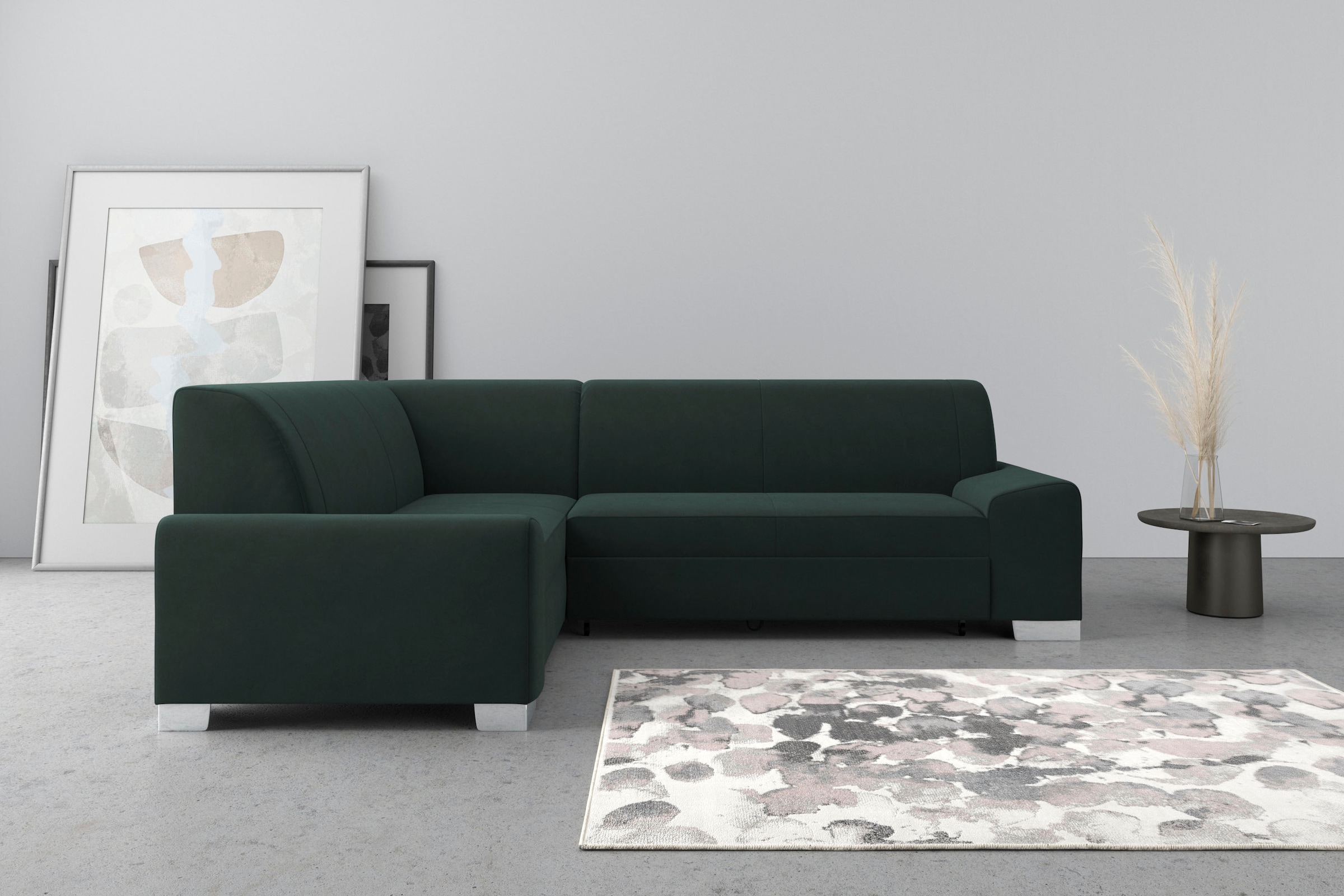 DOMO collection Ecksofa "Anzio in kubischer Formensprache, flache Armlehnen günstig online kaufen