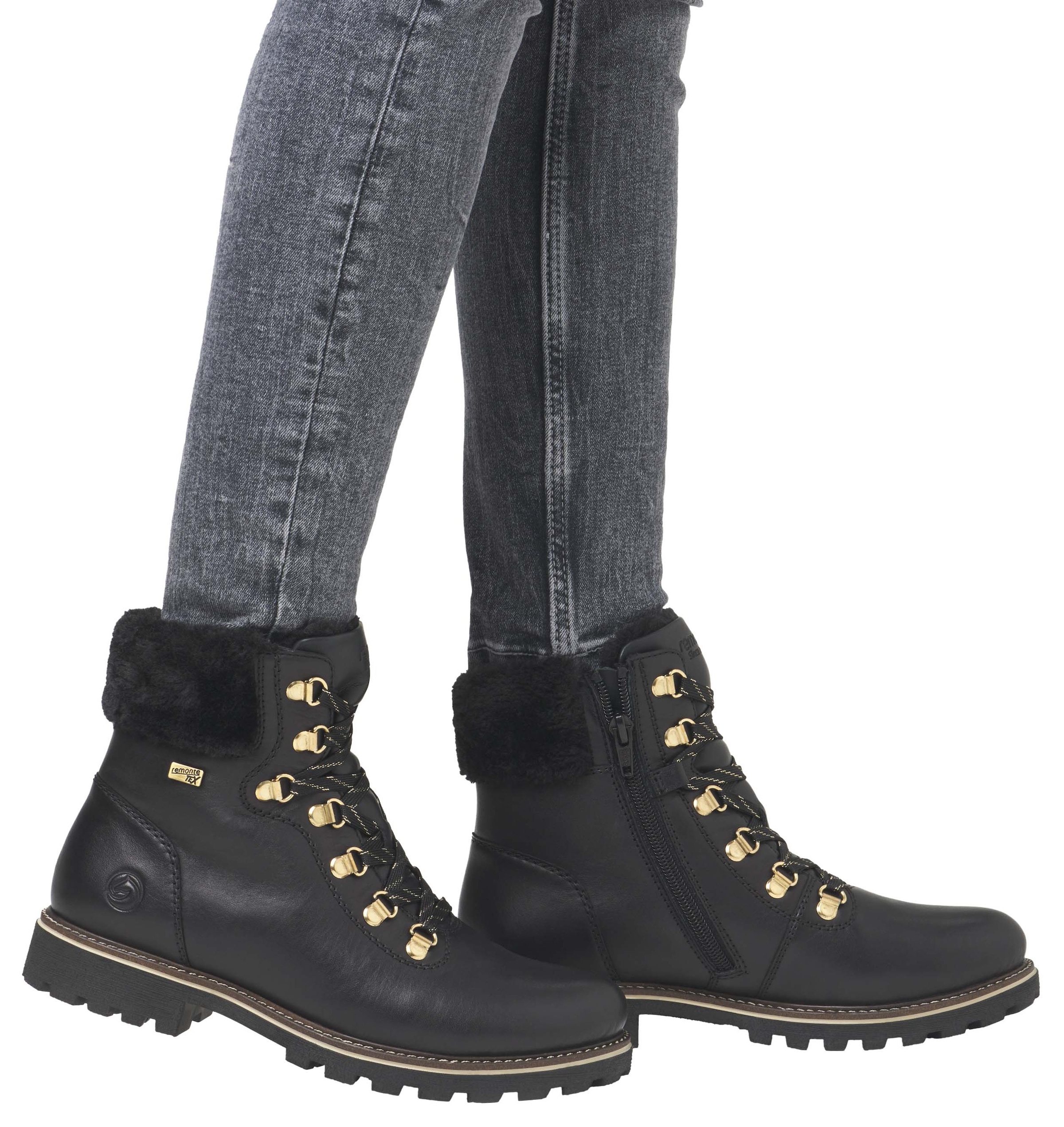Remonte Winterboots, Blockabsatz, Winterstiefelette, Schnürstiefelette mit TEX-Membran