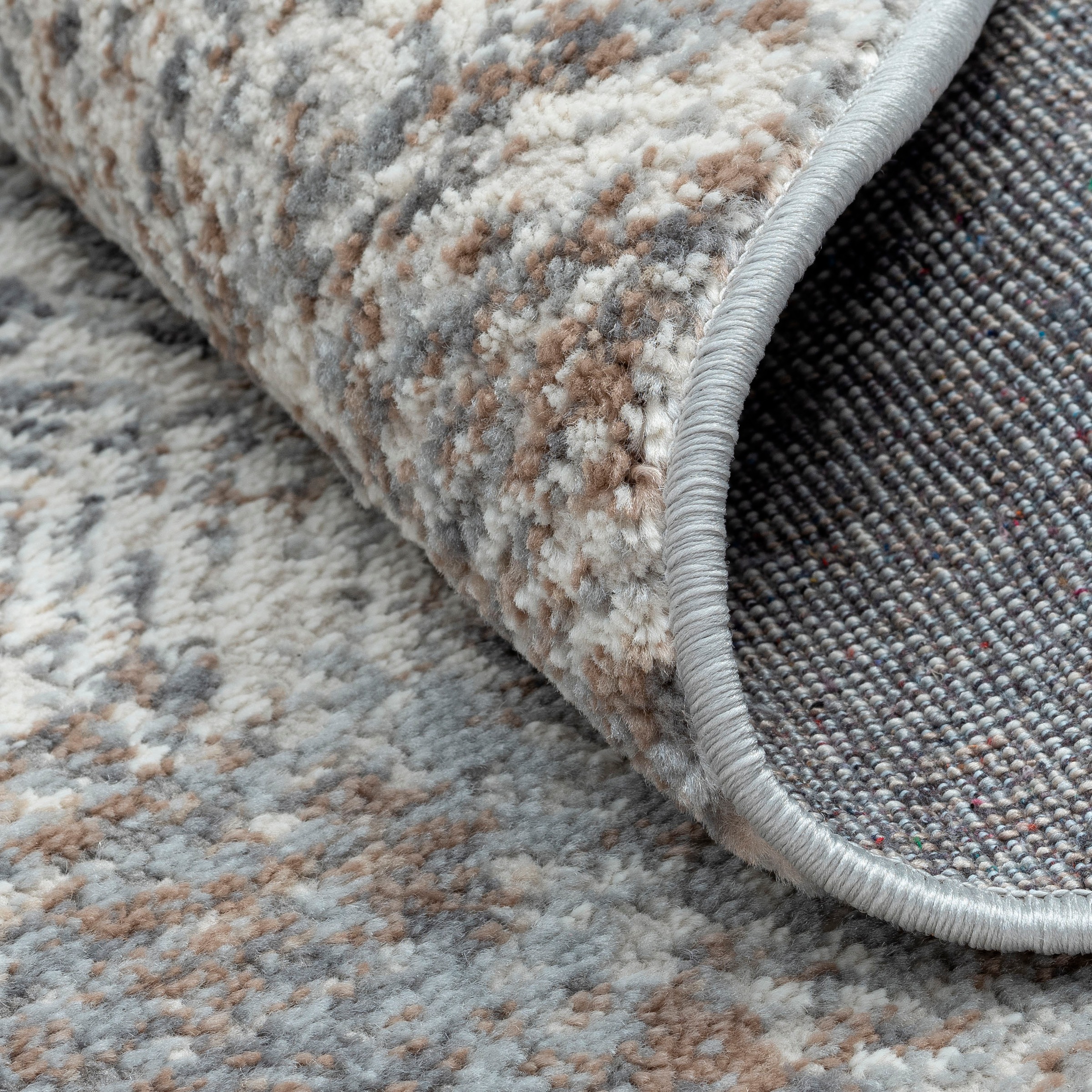 Teppich OTTO HOME "Micah", beige (creme), B:120cm H:8mm L:120cm Ø:120cm, Polyester, Teppiche, Teppich, Kurzflor, modernes Design, pflegeleicht, Wohnzimmer 3
