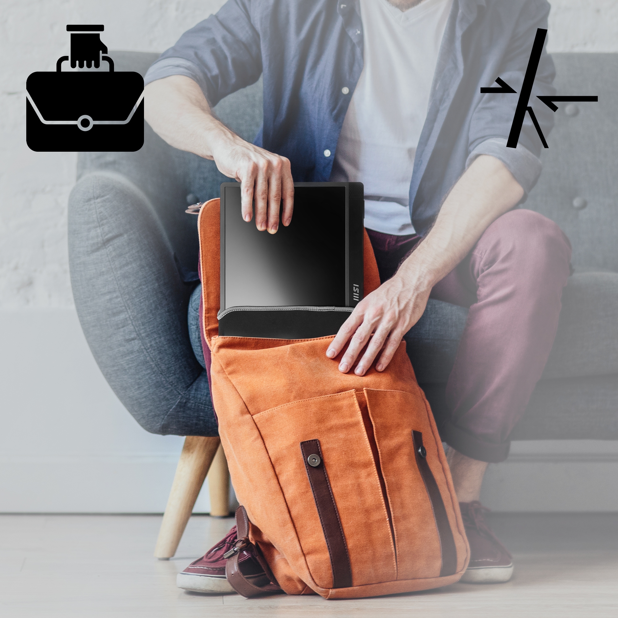 MSI LED-Monitor »PRO MP161« 40 cm/16 ″  1920 x 1080 px Full HD 4 Reaktionszeit 60 Hz 2 Jahre Herstellergarantie, USB-C