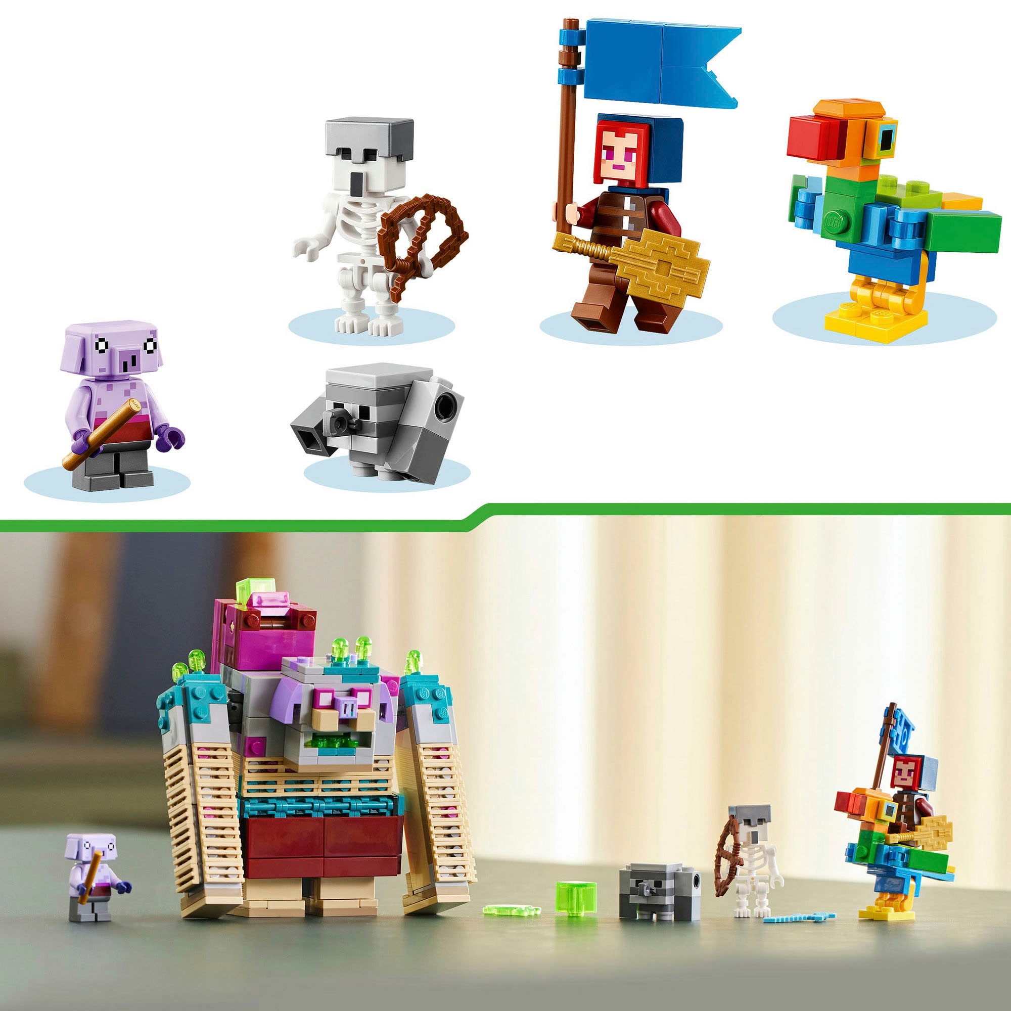 LEGO® Konstruktionsspielsteine »Showdown mit dem Verschlinger (21257), LEGO Minecraft«, (420 St.), Made in Europe