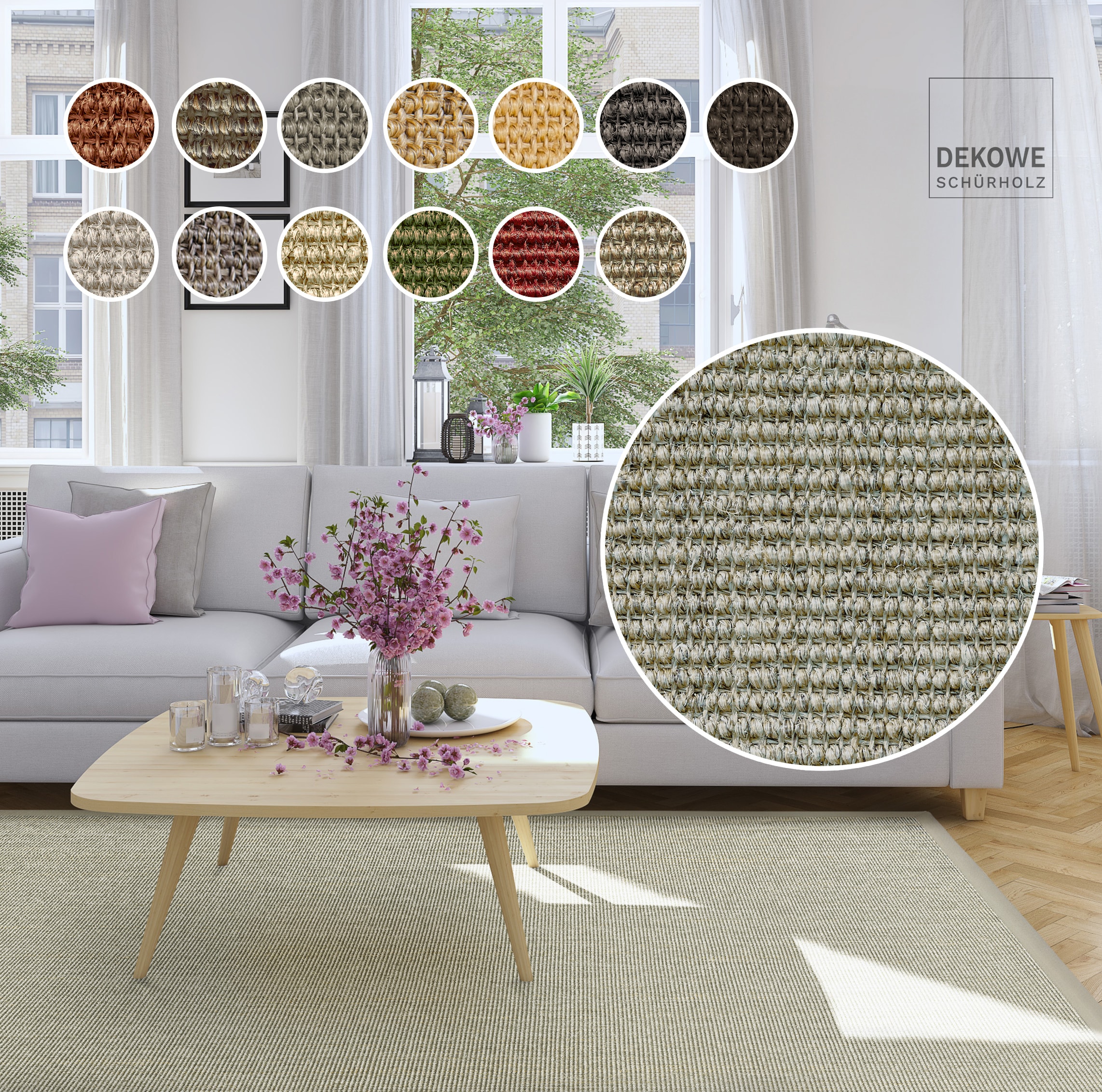 Dekowe Sisalteppich "Mara S2 mit Bordüre" rechteckig 5 mm Höhe Flachgewebe, günstig online kaufen