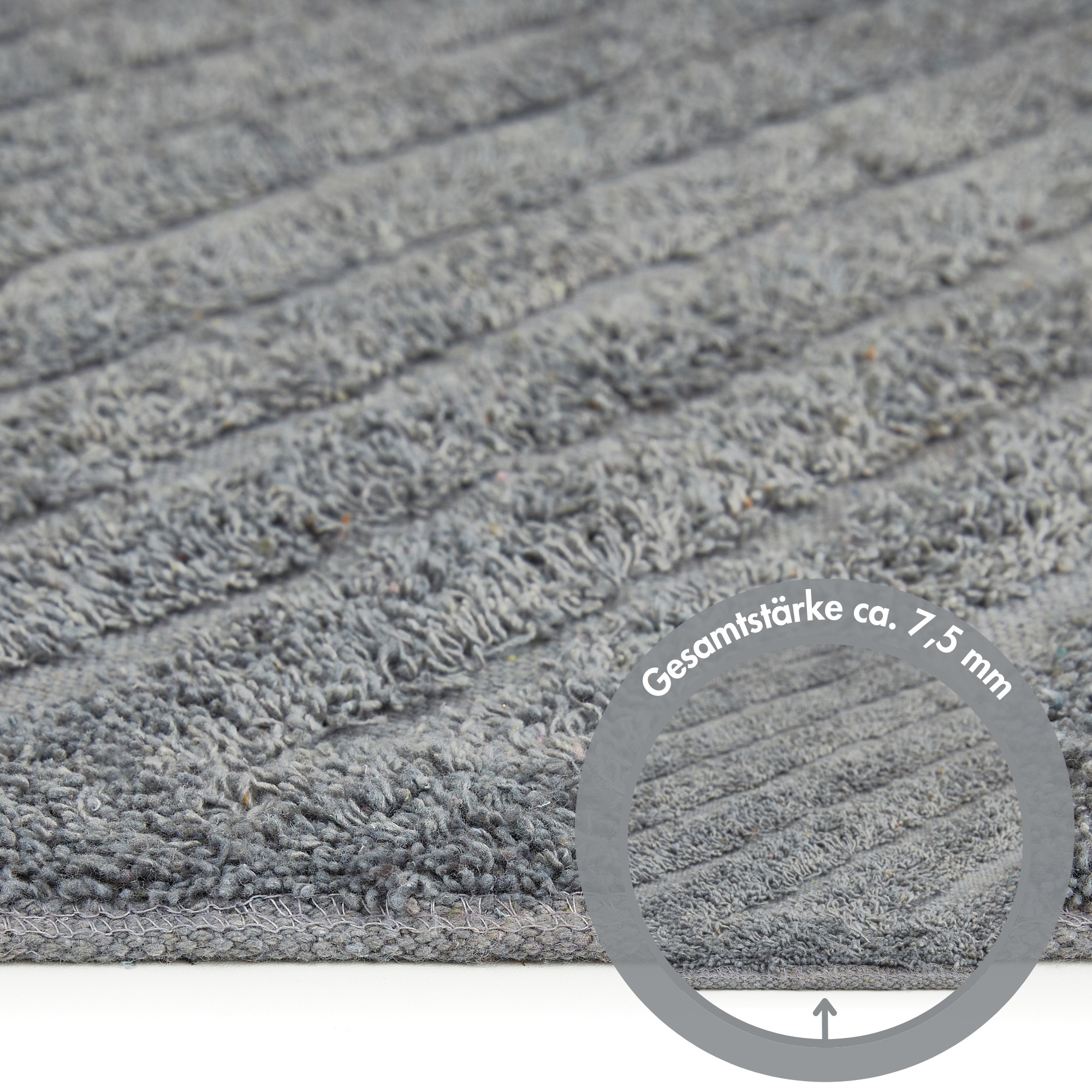 Andiamo Badematte »Havanna, 50x80 cm«, fußbodenheizungsgeeignet-schnell trocknend, Badteppich, Uni Farben, Hoch-Tief Effekt, verschiedene Designs
