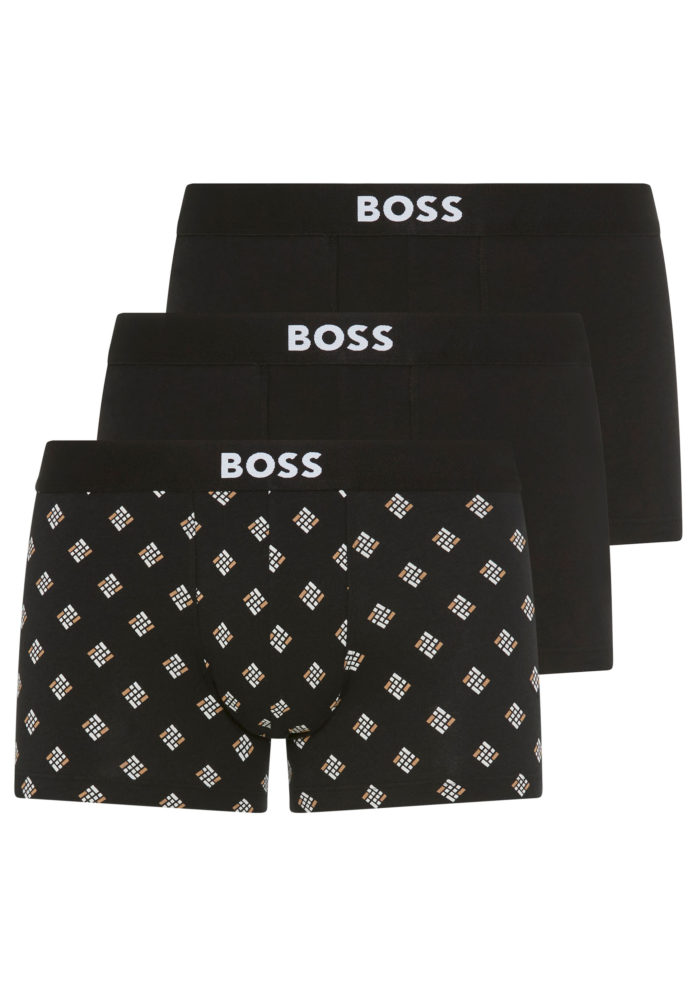 BOSS Boxershorts "Trunk 3P BOSS ONE D", (3 St.), mittlere Bundhöhe, 1x gemu günstig online kaufen