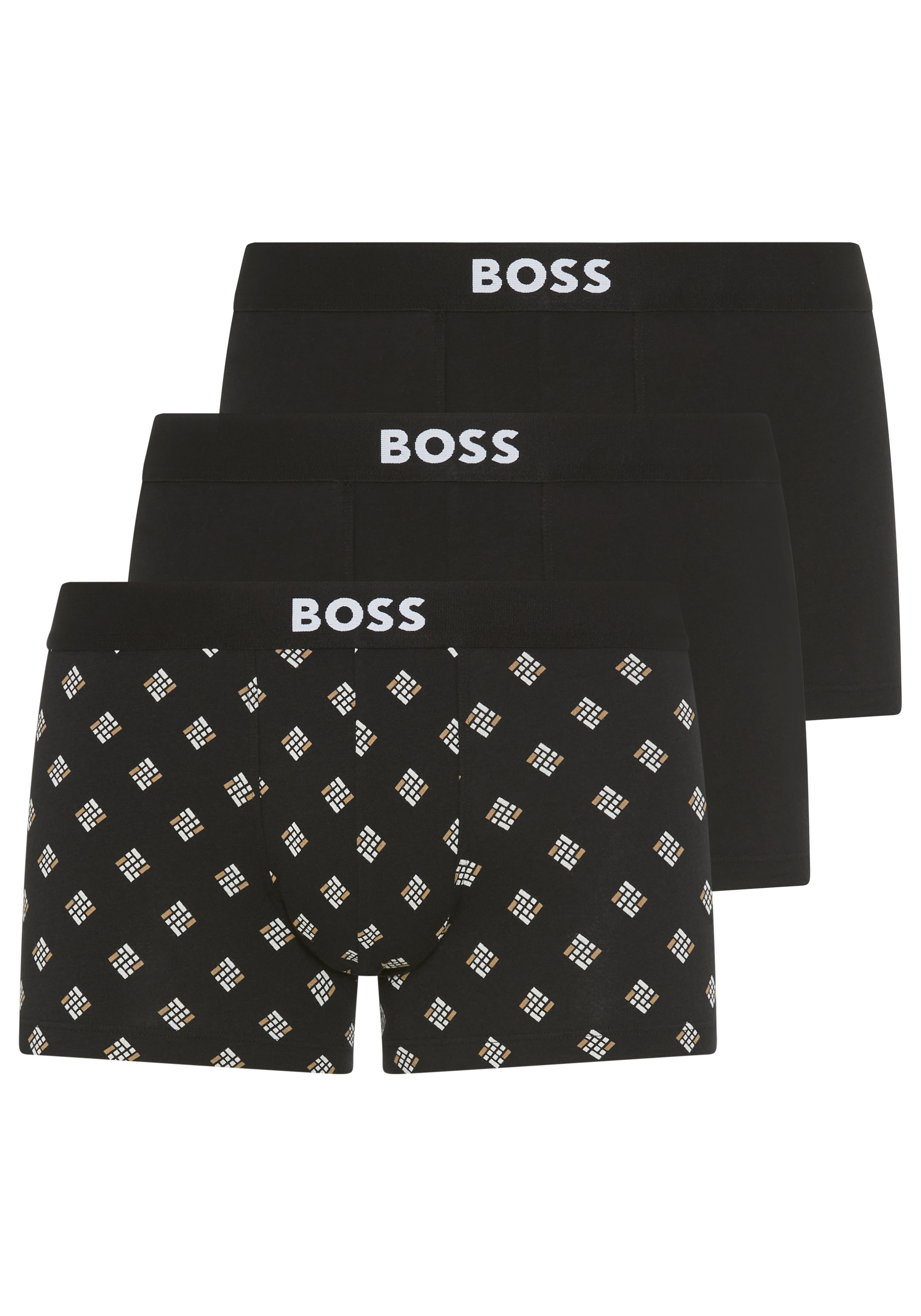 BOSS Herren Trunk "Trunk 3P BOSS ONE", Gr. Sopen miscellaneous 979, Jersey, Obermaterial: 95% Baumwolle, 5% Elasthan, bedruckt, unifarben,