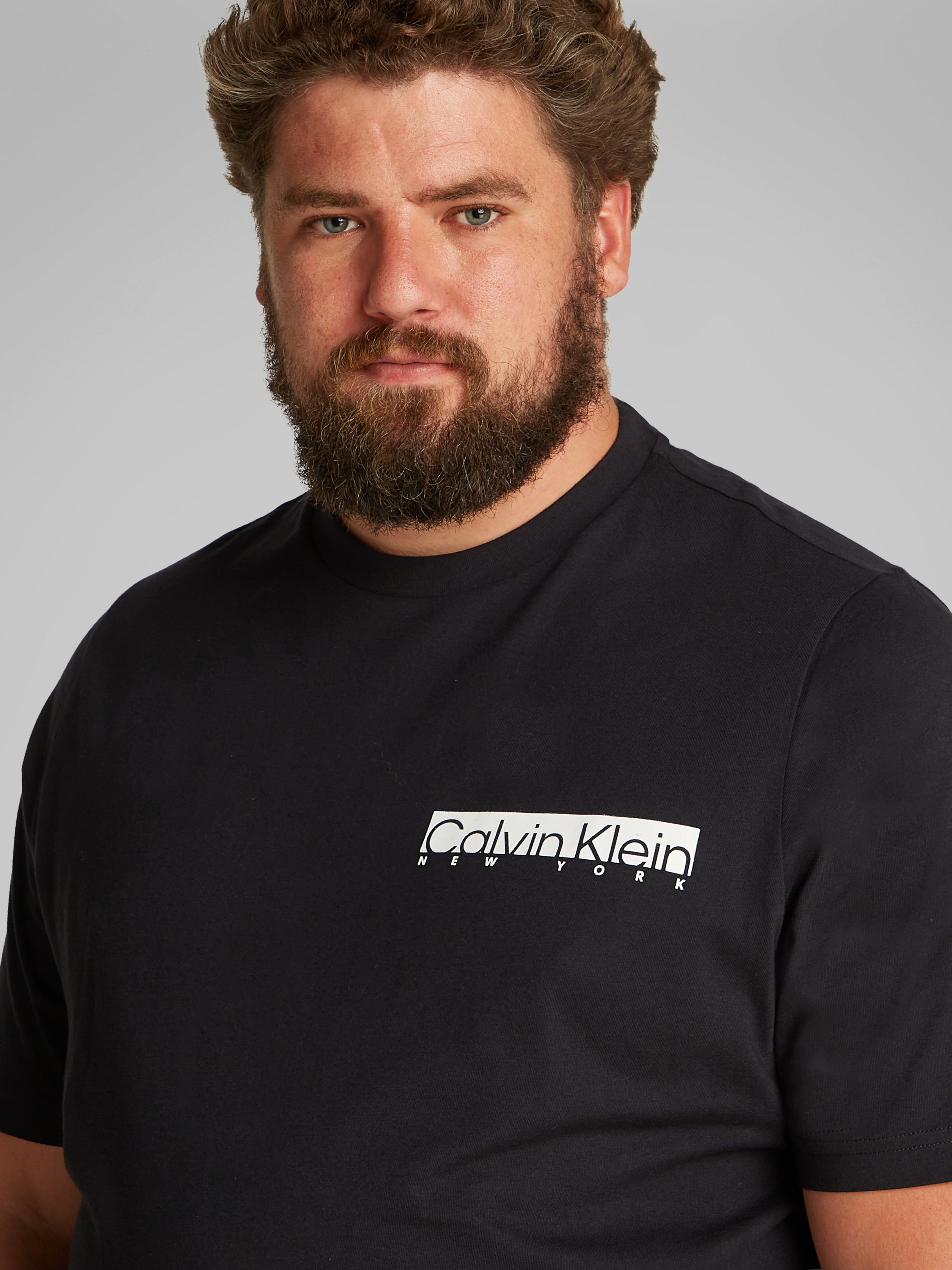 Calvin Klein Big&Tall Rundhalsshirt »BT_NY CHEST BOX LOGO T-SHIRT«, in Großen Größen mit Logoprint