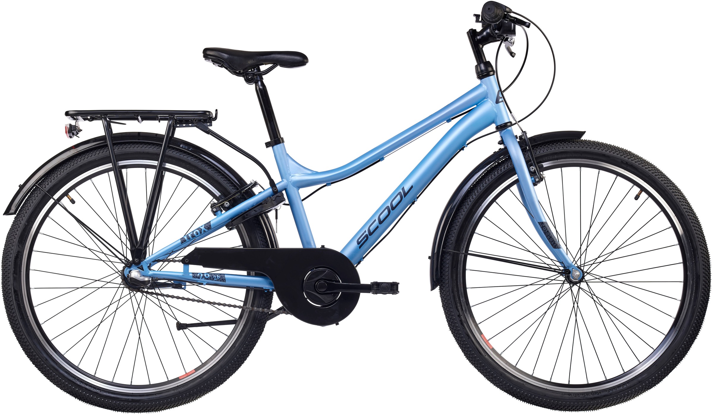 S’COOL Jugendfahrrad "SCOOL troX" 3 Gang Shimano Nabenschaltung 26 Zoll, Jugendliche, mit Gepäckträger und Schutzblech