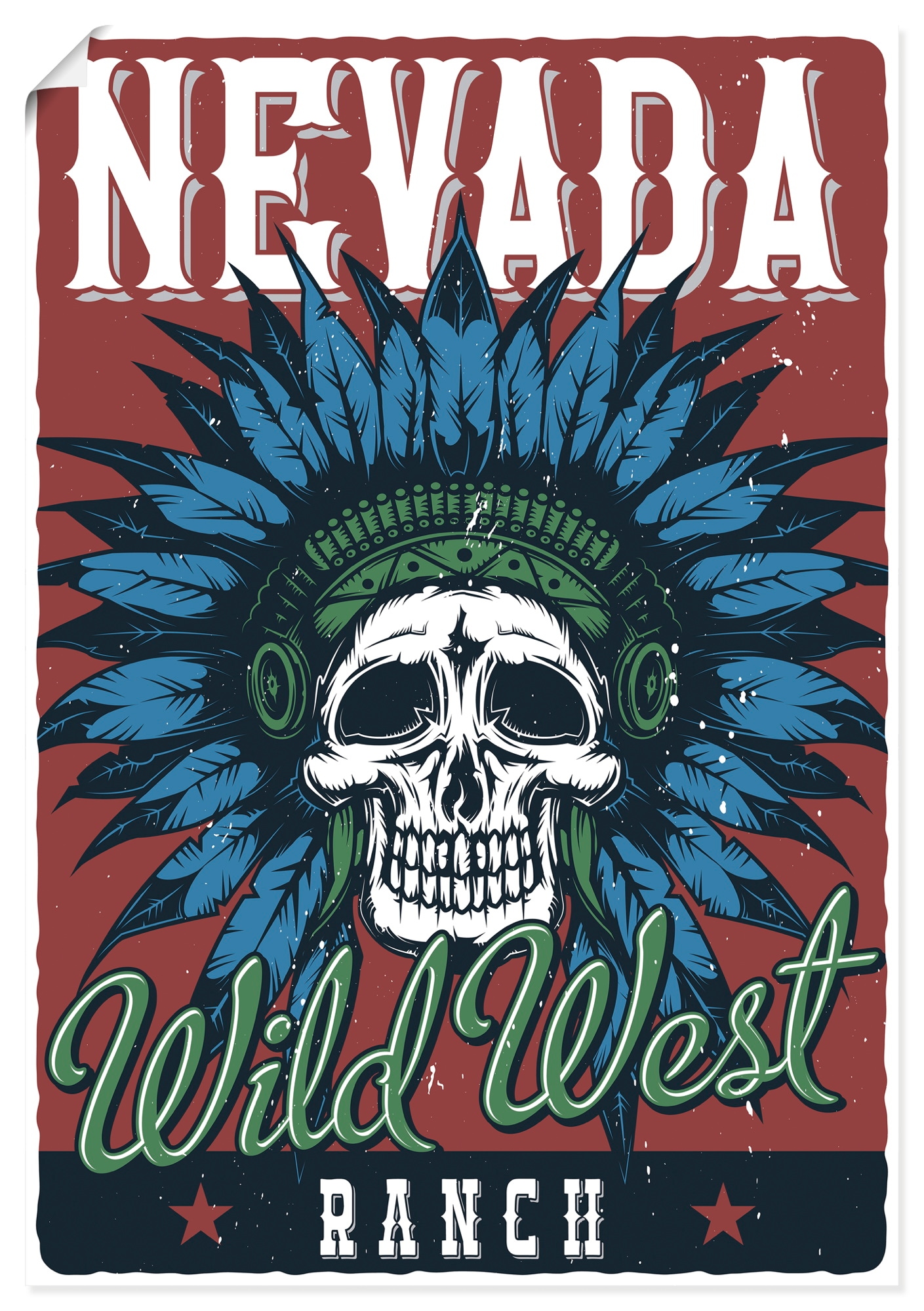 Artland Wandbild "Totenkopf Nevada" 1 Stk. tlg. als Alubild, Leinwandbild, Poster, Wandaufkleber in verschied. Größen