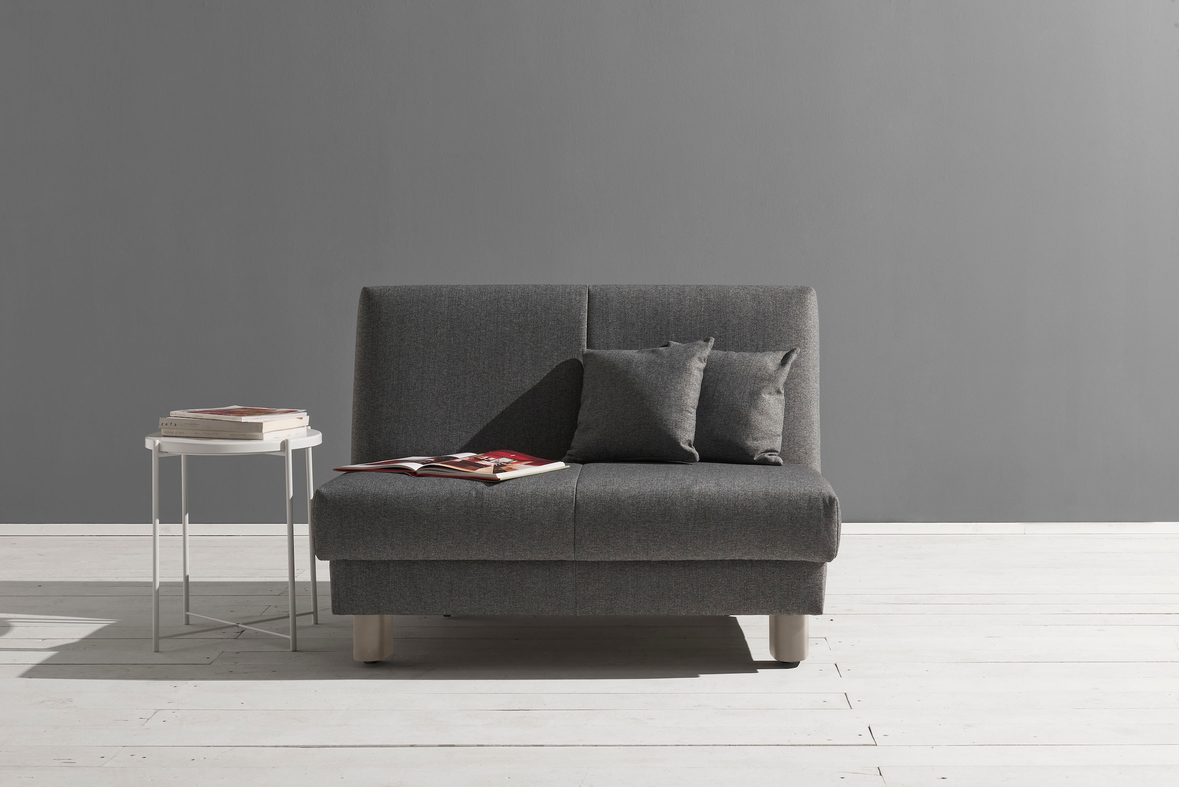ell + ell Schlafsofa »Enny«, Liegefläche Breite 120 oder 140 cm, Liegehöhe 45 cm, Füße alufarben