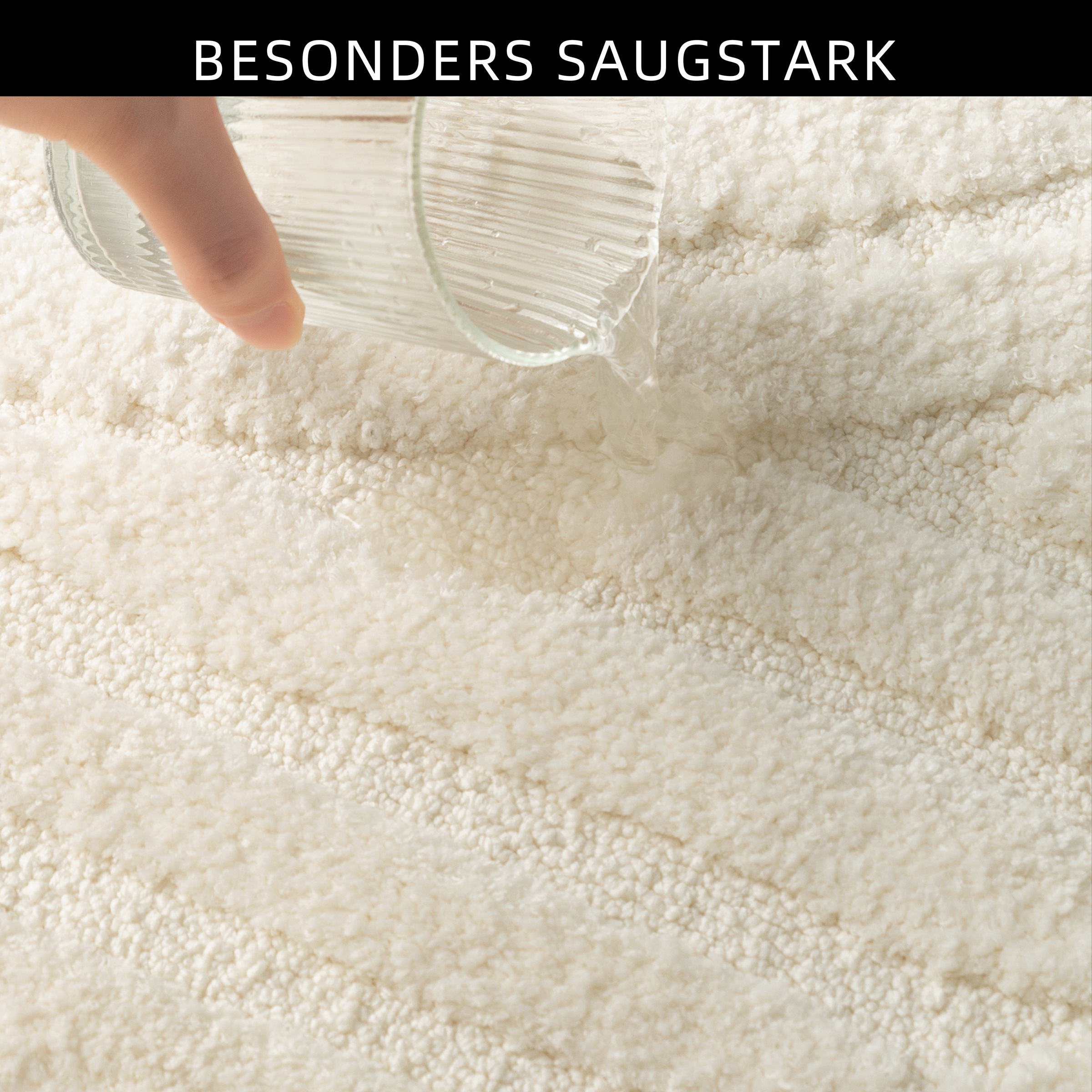my home Badematte »Regona Scandi, Badvorleger, Badezimmer Teppich, Duschvorleger«, strapazierfähig, Badteppich, Uni Farben, Hoch-Tief-Effekt, modernes Muster