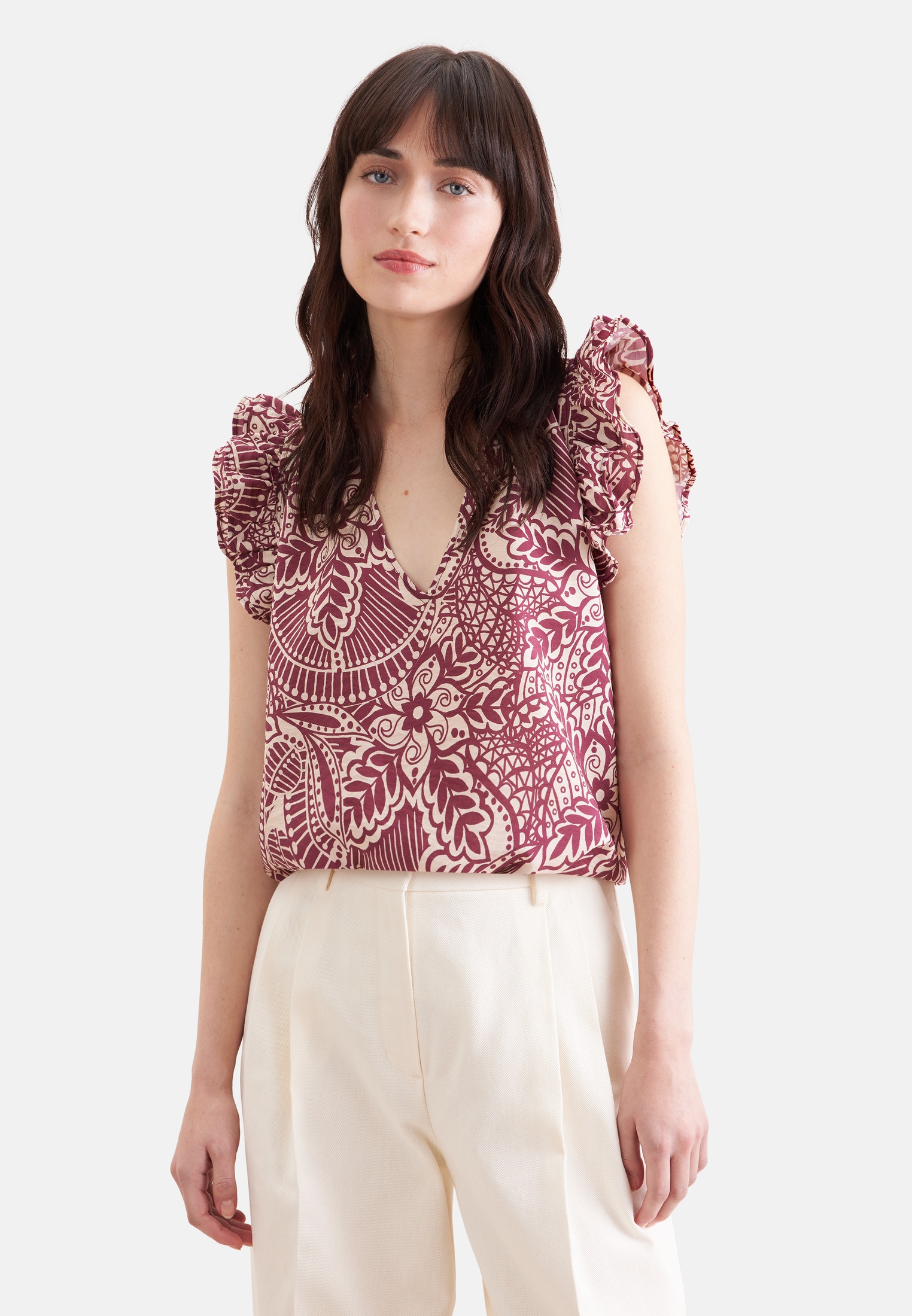 seidensticker Klassische Bluse Tunika Druck