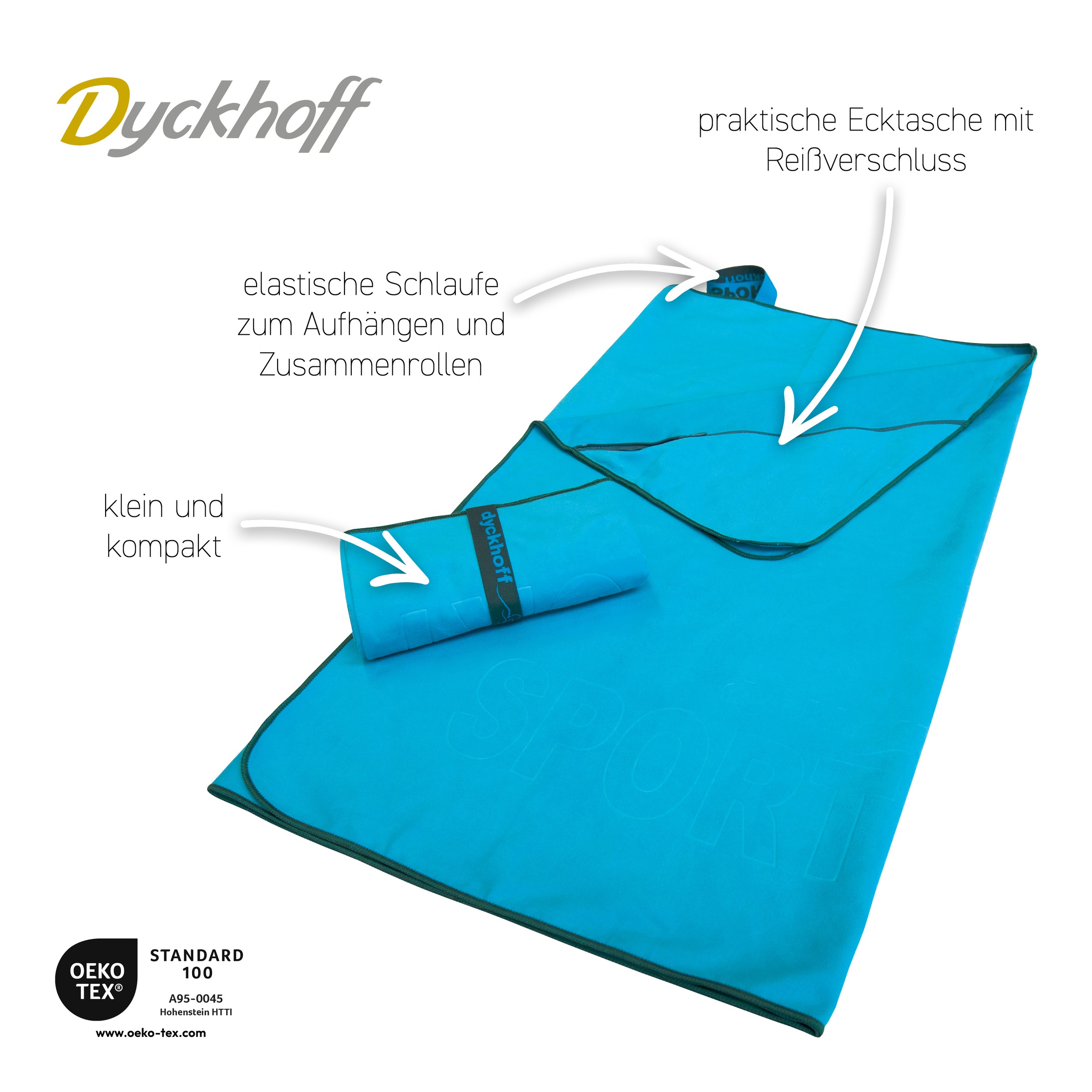 Dyckhoff Sporthandtuch »Mikrofaser Sporttuch«, (2 St.), auch als 2er Set erhätlich