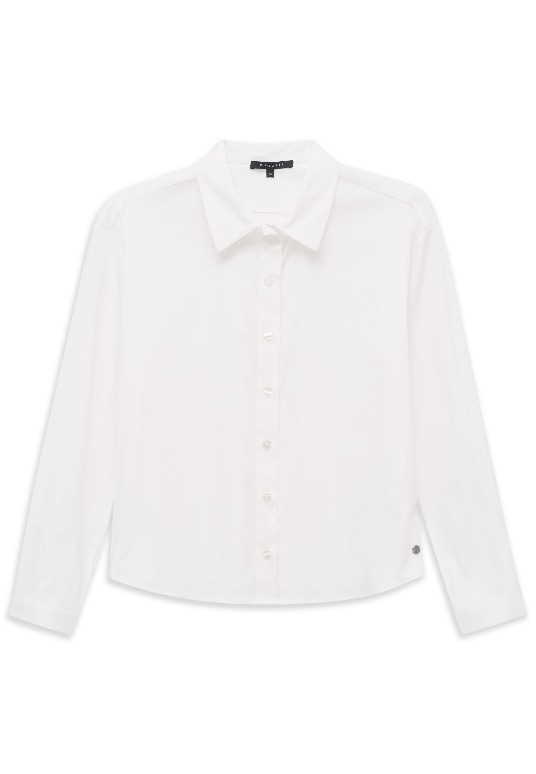 bugatti Langarmbluse in A-Linie aus elastischer Baumwollmischung