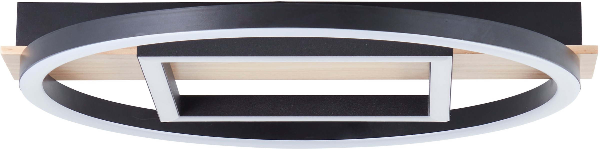 BreLight LED Deckenleuchte »Maureen«, mit Holzakzent, 37 x 37 cm, 2500 lm, 3000 K warmweiß, Holz/Metall