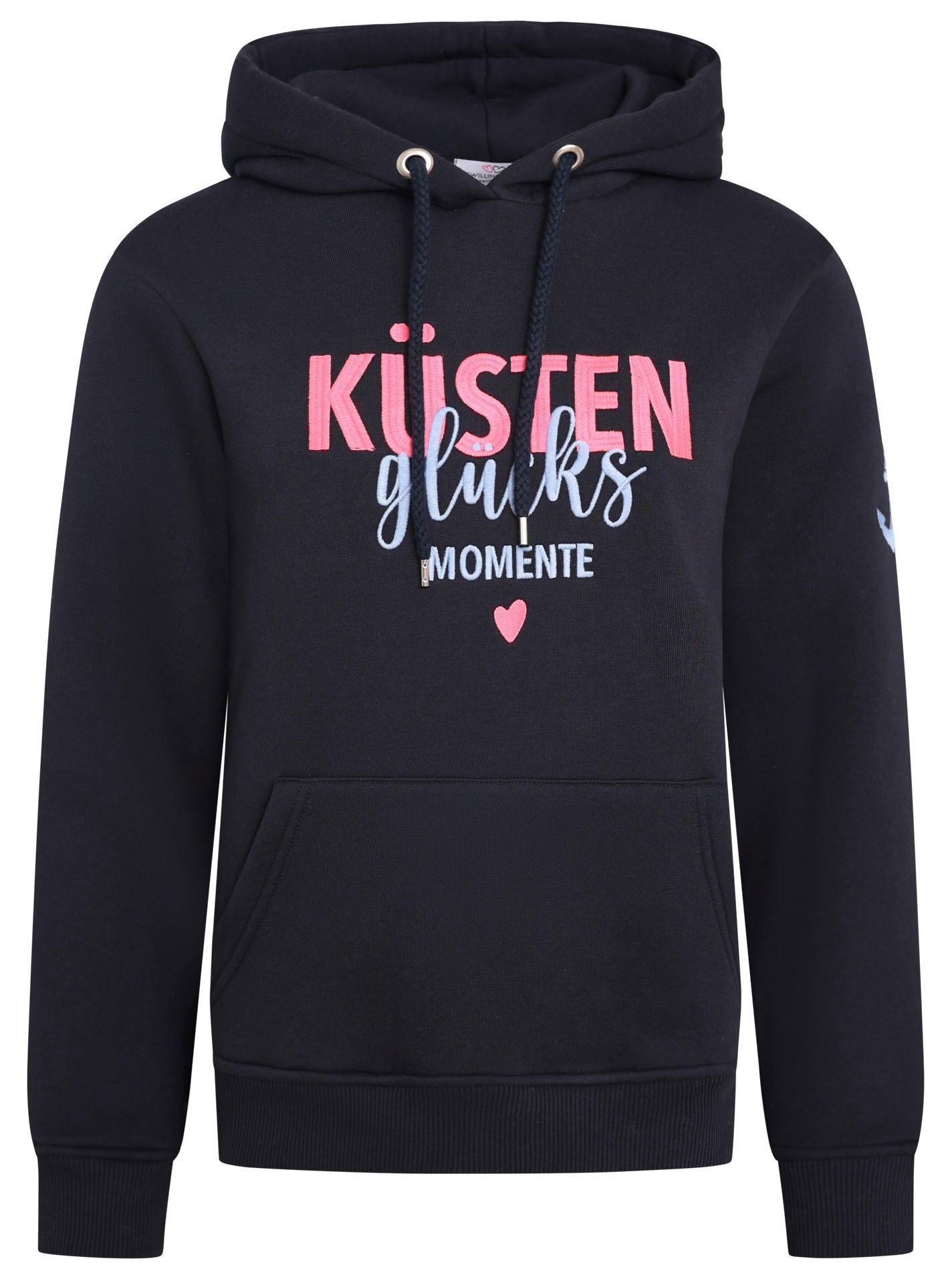 Zwillingsherz Sweatshirt, gestickter Schriftzug vorn und hinten, Kapuze, La günstig online kaufen