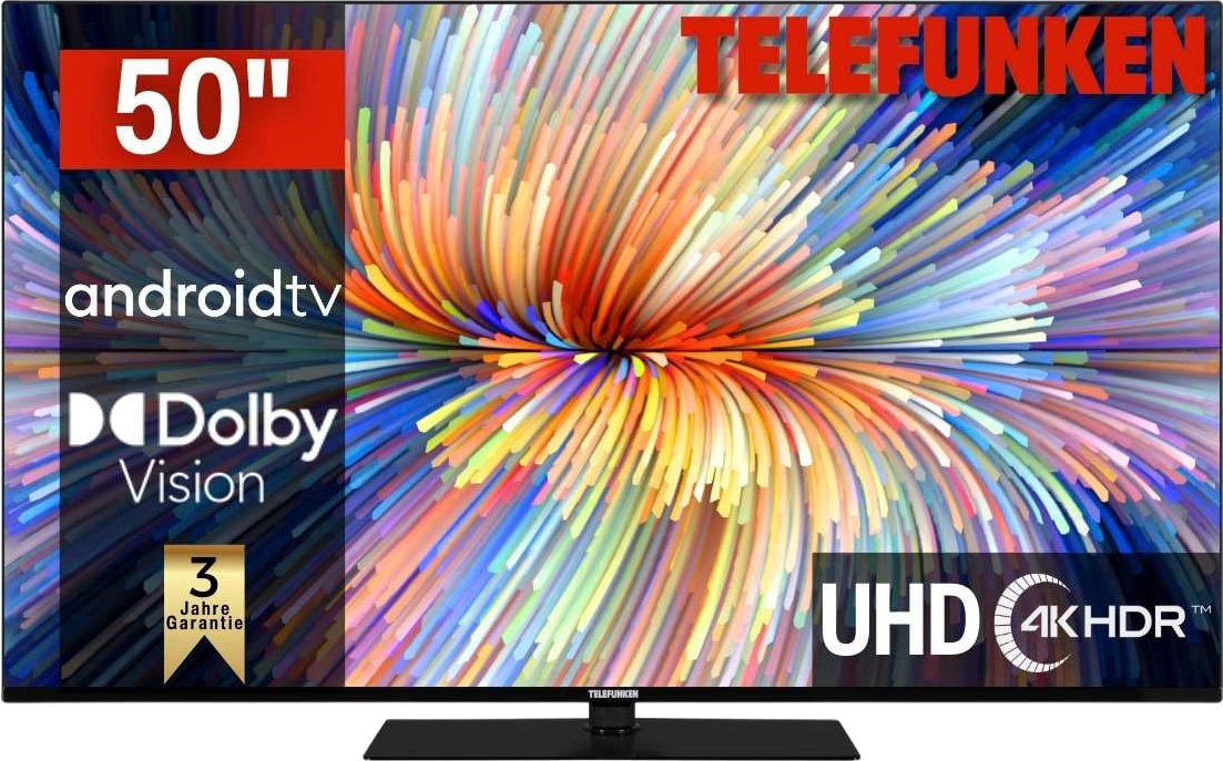 LED-Fernseher, 126 cm/50 Zoll, 4K Ultra HD, Smart-TV-Android TV, Dolby...