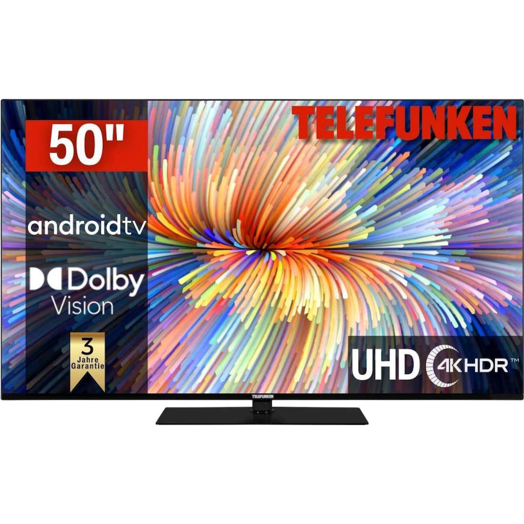 Telefunken LED-Fernseher »D50V950M2CWH«, 126 cm/50 Zoll, 4K Ultra HD, Smart-TV-Android TV, Dolby Atmos,USB-Recording,Google Assistent,Android-TV