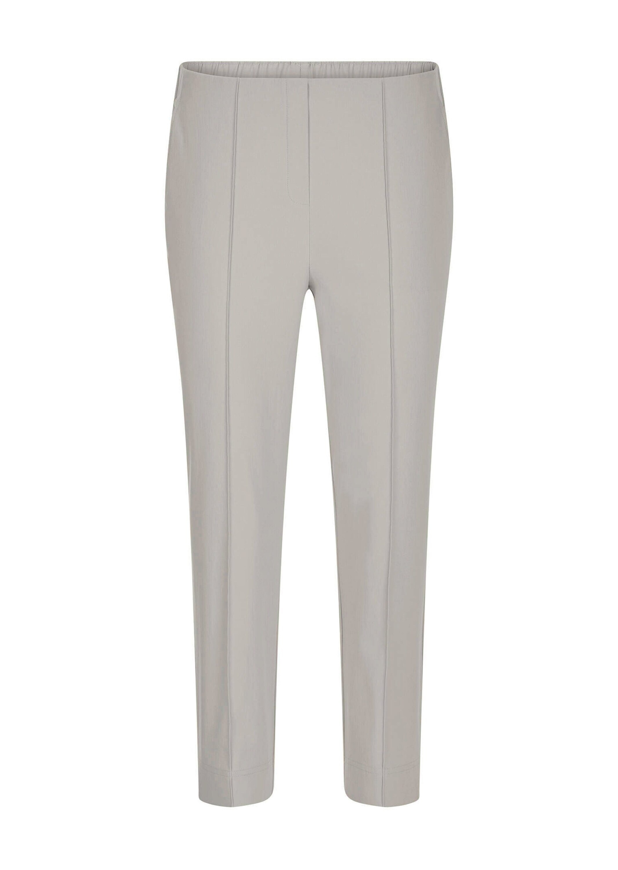 Stretch-Hose GOLDNER "Kurzgröße 7/8-Bengalinhose BELLA mit Biesen", Damen, Gr. 24, K-Gr, beige (stein), Obermaterial: 67% Baumwolle CO. 28% Polyamid PA. 5% Elasthan EL., Hosen