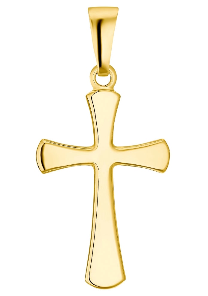 Kettenanhänger AMOR "Cross", gold (gelbgoldfarben), Schmuckanhänger, Damen, Gelbgold 585, 0,56 g, Kettenanhänger, Made in Germany