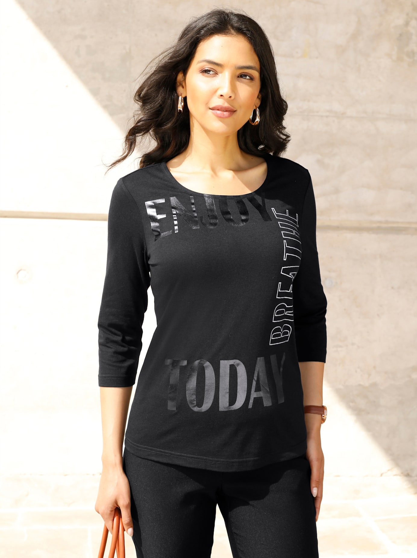 Classic Basics Rundhalsshirt "3/4-Arm-Shirt", (1 tlg.) günstig online kaufen