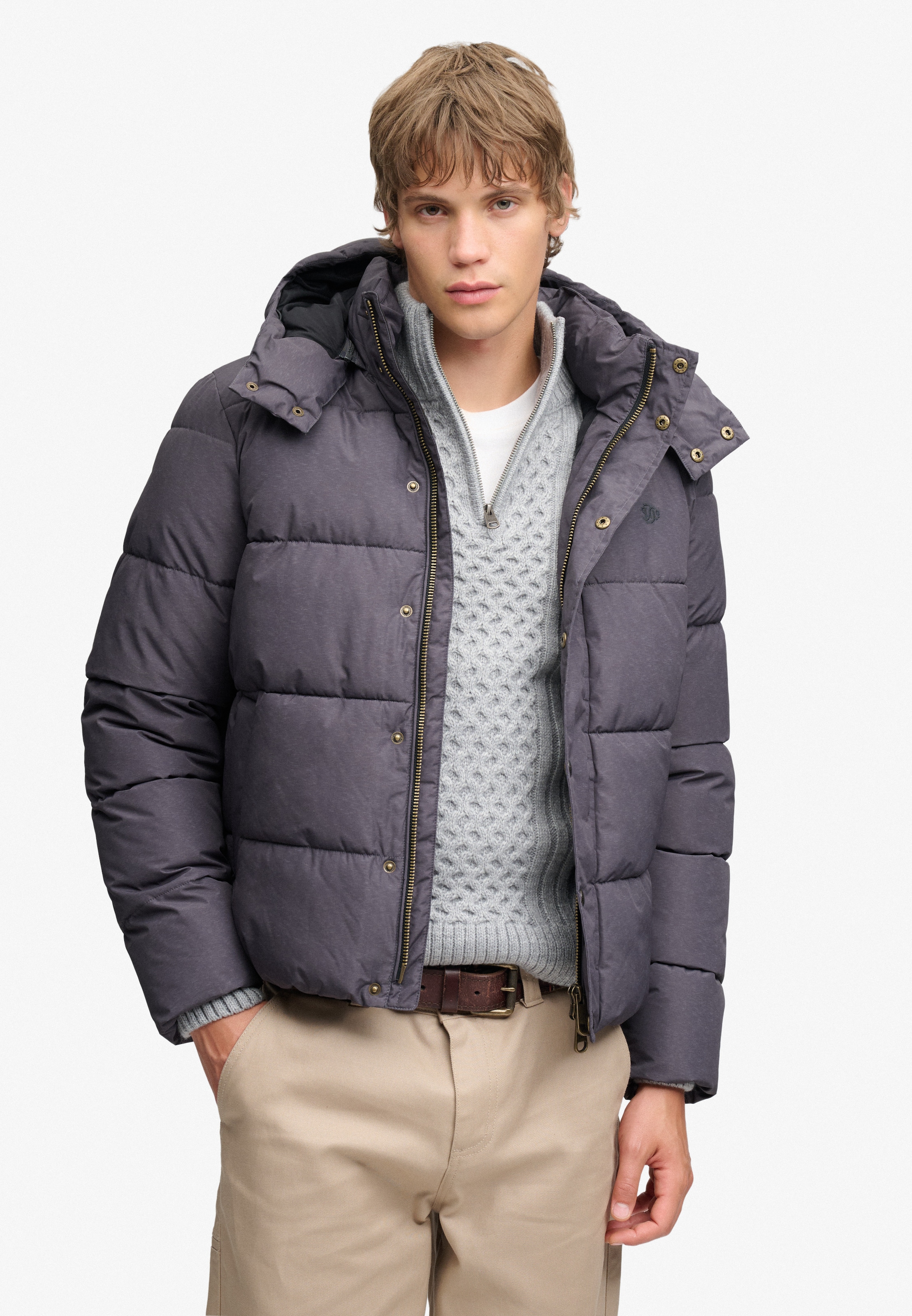 Superdry Steppjacke »PREMIUM HOOD PUFFER JKT« mit Kapuze Kunstfaser, relaxed fit