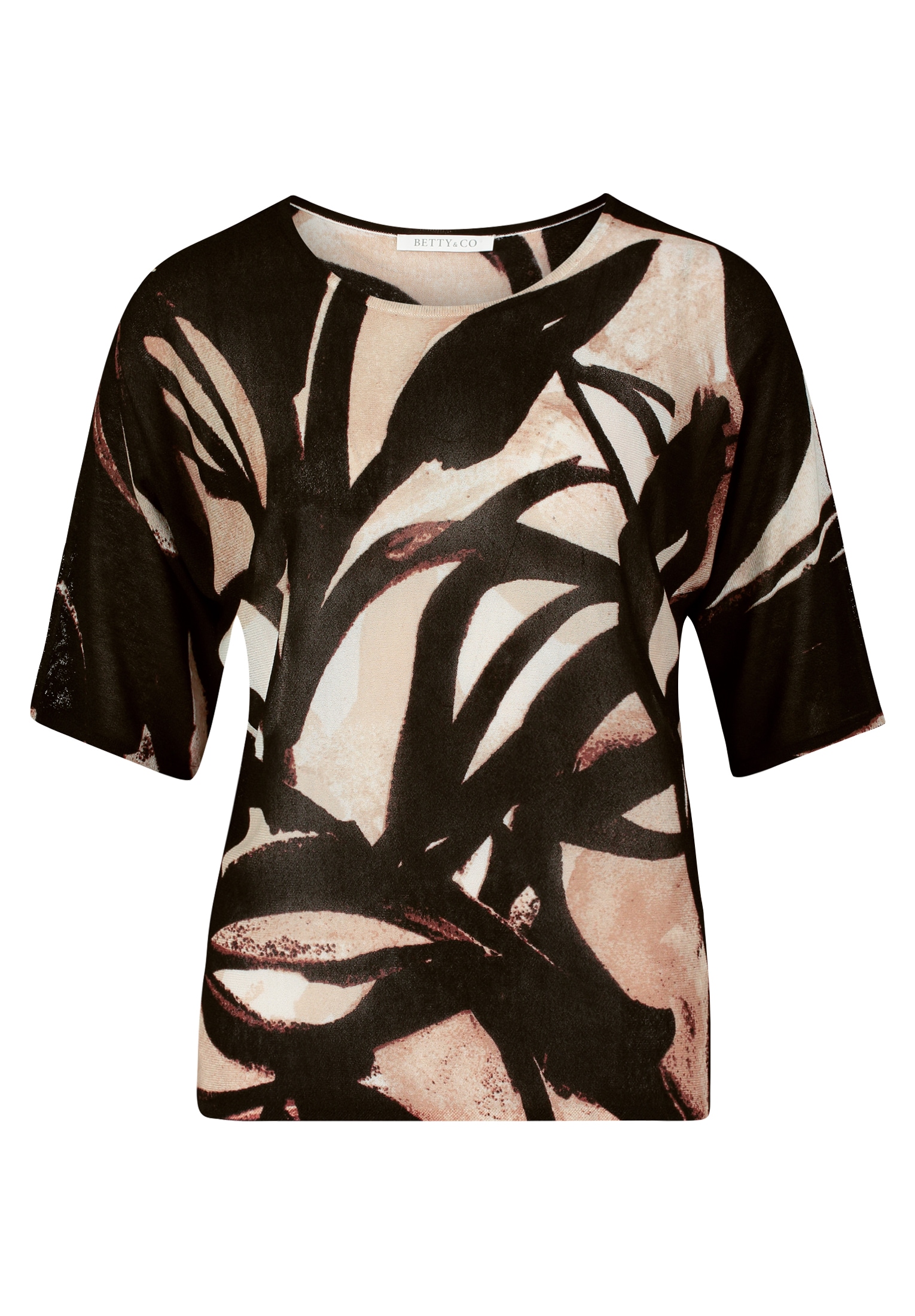 Betty&Co Strickpullover »Betty & Co Feinstrickpullover mit Print«, (1 tlg.), Druck