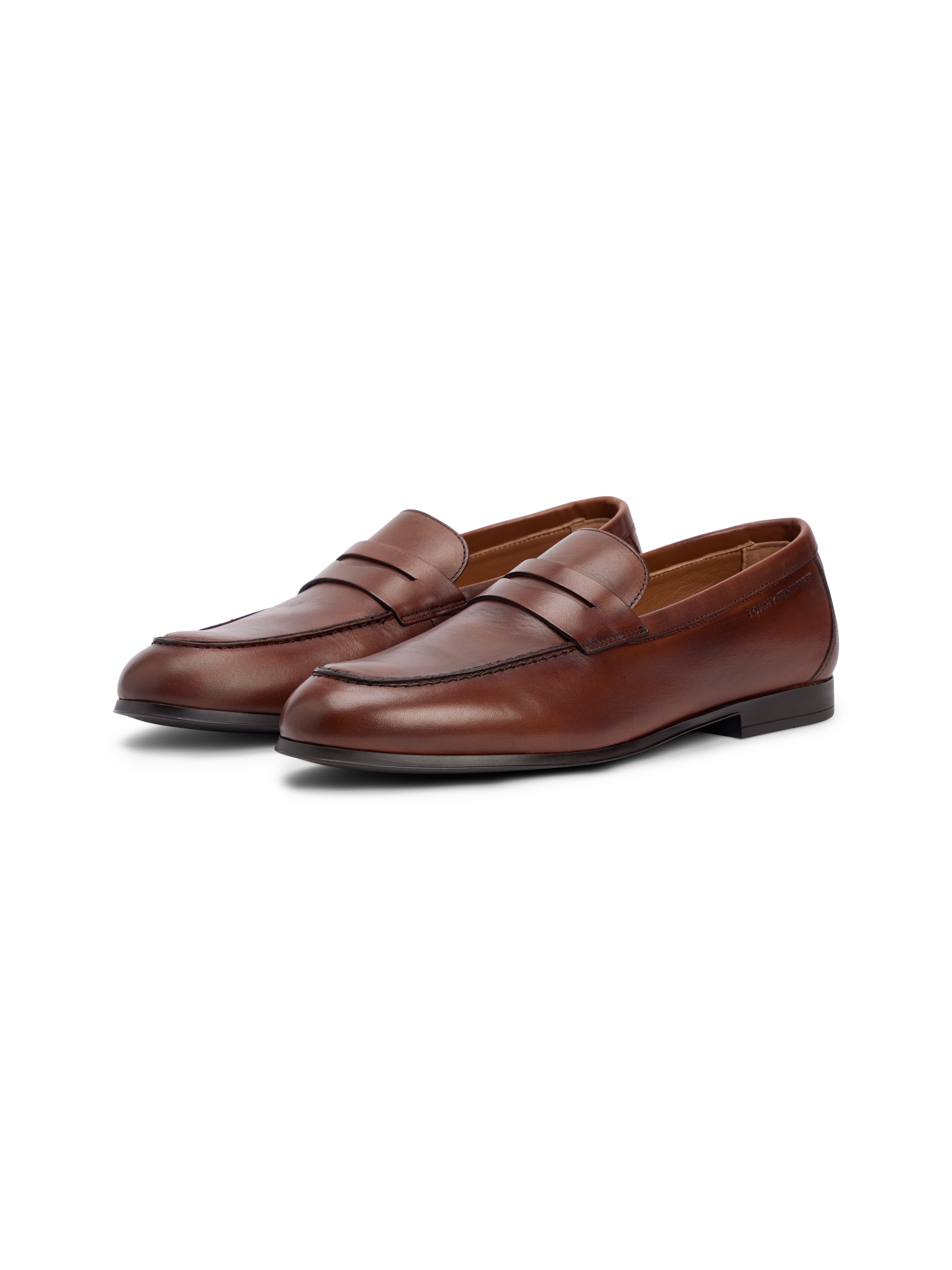 Tommy Hilfiger Loafer "FLEXIBLE SLIM LEATHER LOAFER" Blockabsatz, Slipper, Businessschuh mit Zierriegel
