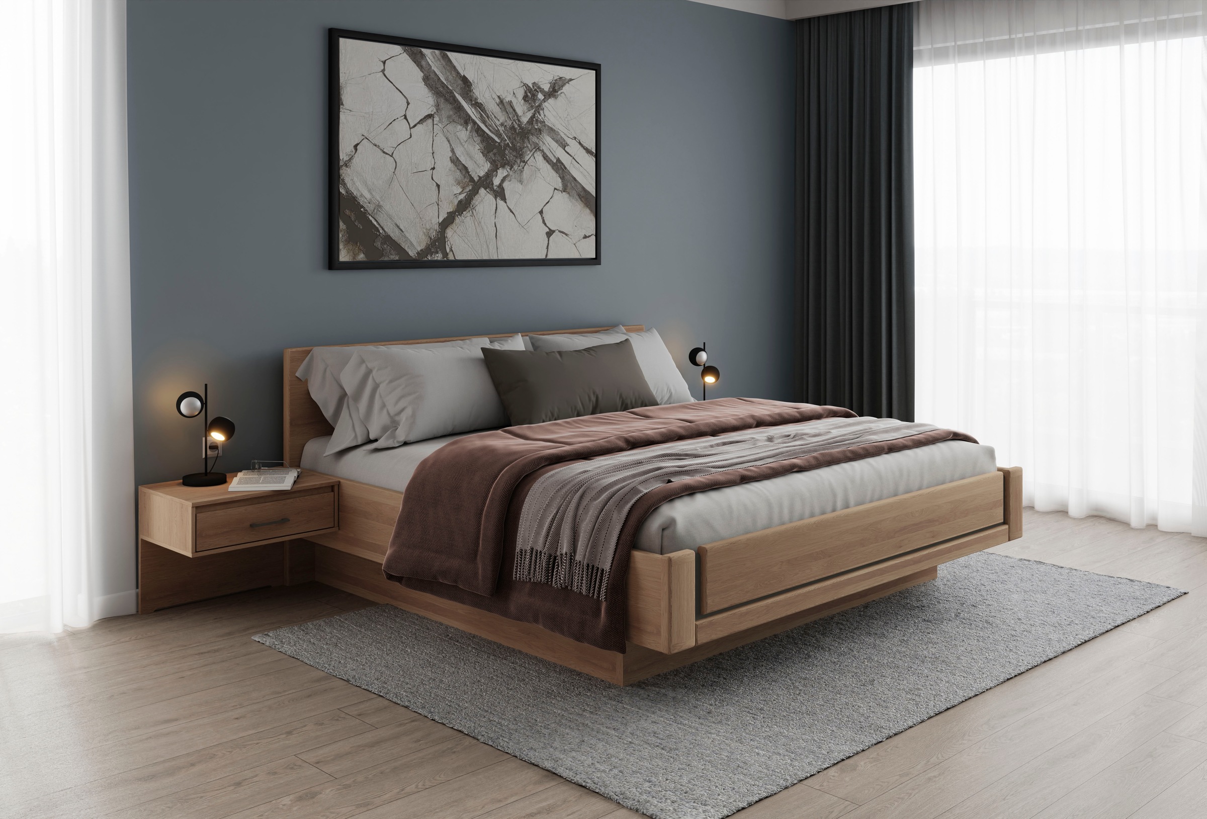 Musterring Holzbett "Sorrent, Bettgestell, Bettrahmen, teilmassiv Eiche", ( günstig online kaufen