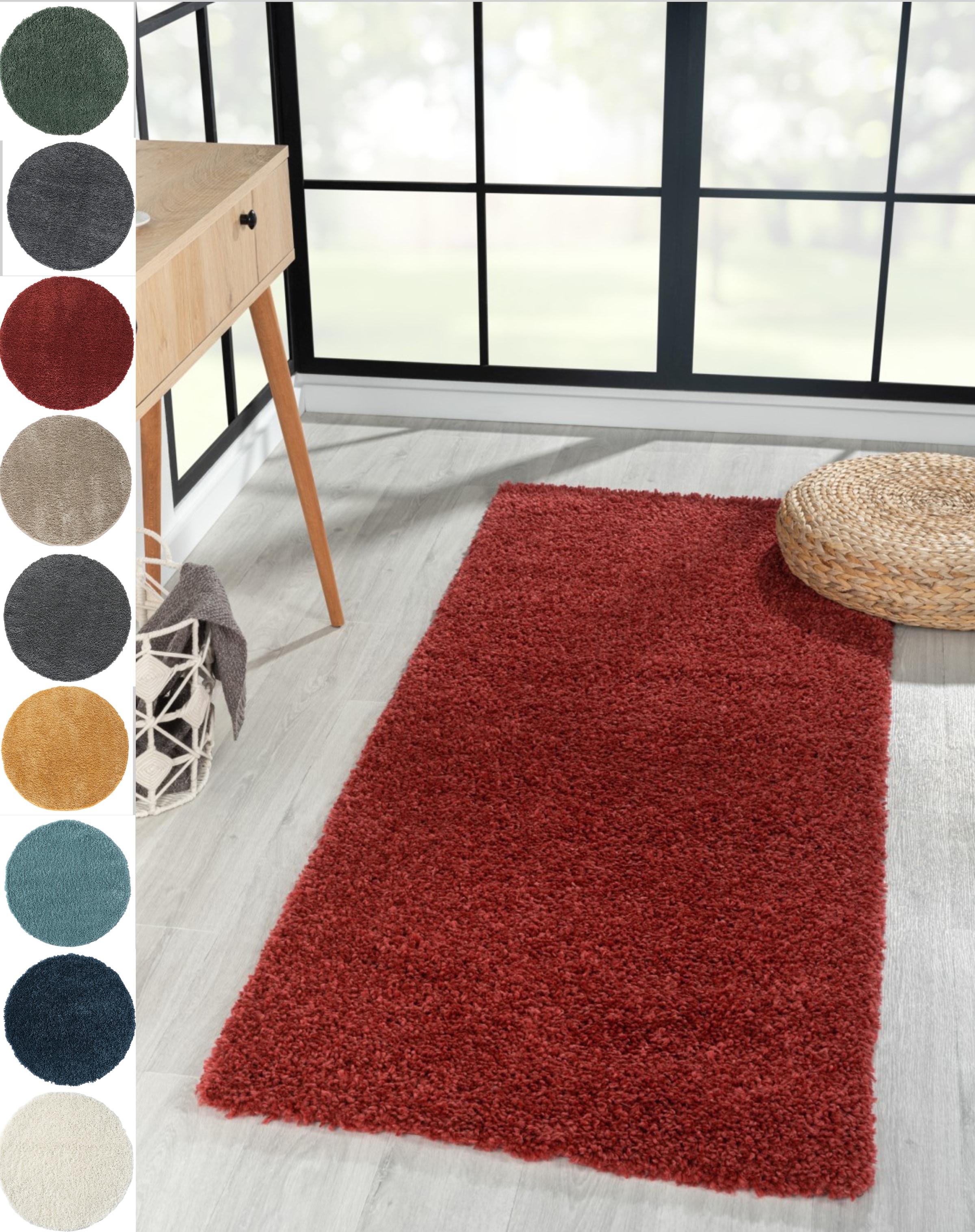 Myflair Möbel & Accessoires Hochflor-Läufer "My Shaggy" rechteckig 37 mm Höhe Shaggy, Uni Farben, leicht glänzend, Microfaser, extra flauschig