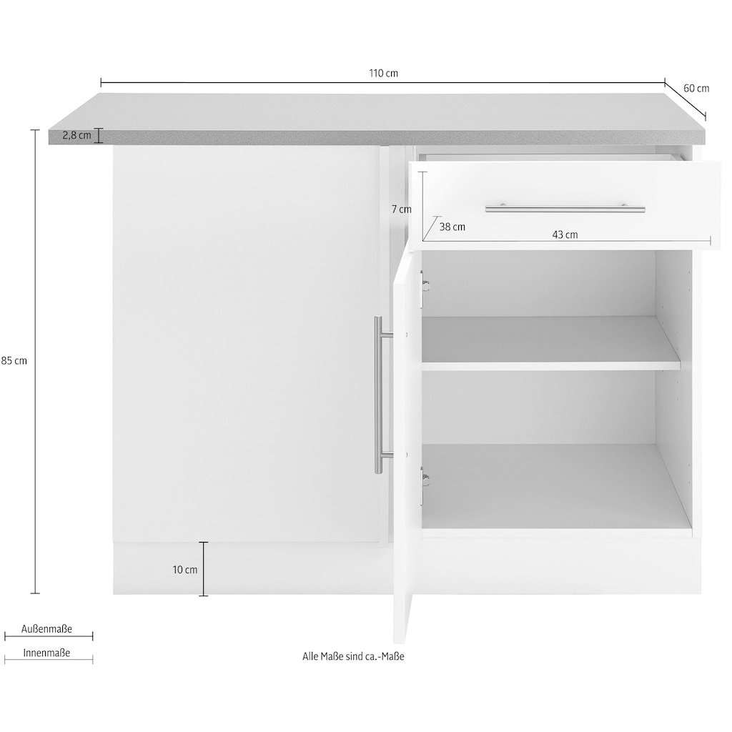wiho Küchen Eckunterschrank »Cali«