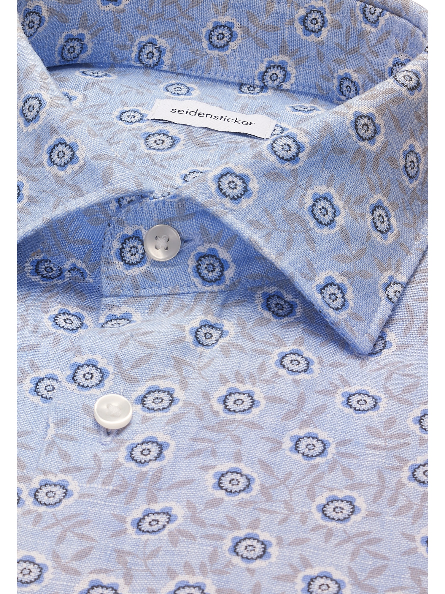 seidensticker Leinenhemd »Schwarze Rose« Slim 1/1 Kentkragen Druck