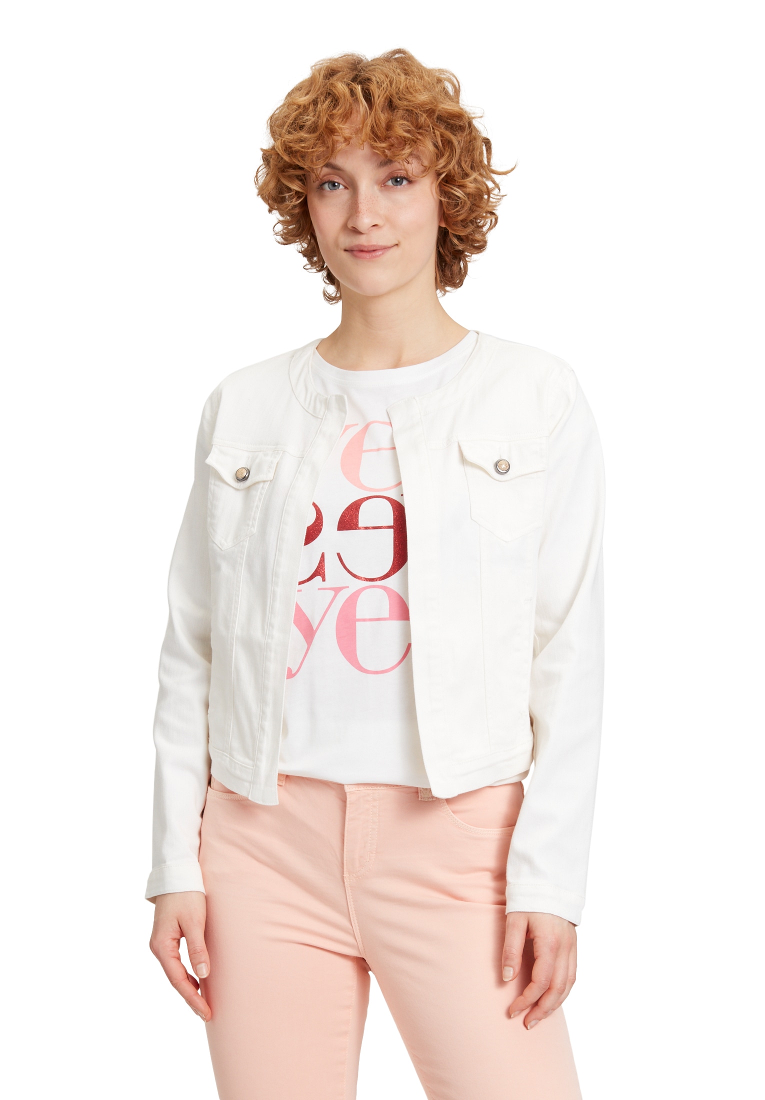 Cartoon Jackenblazer "Cartoon Damen Jeansjacke ohne Verschluss", Aufgestepp günstig online kaufen